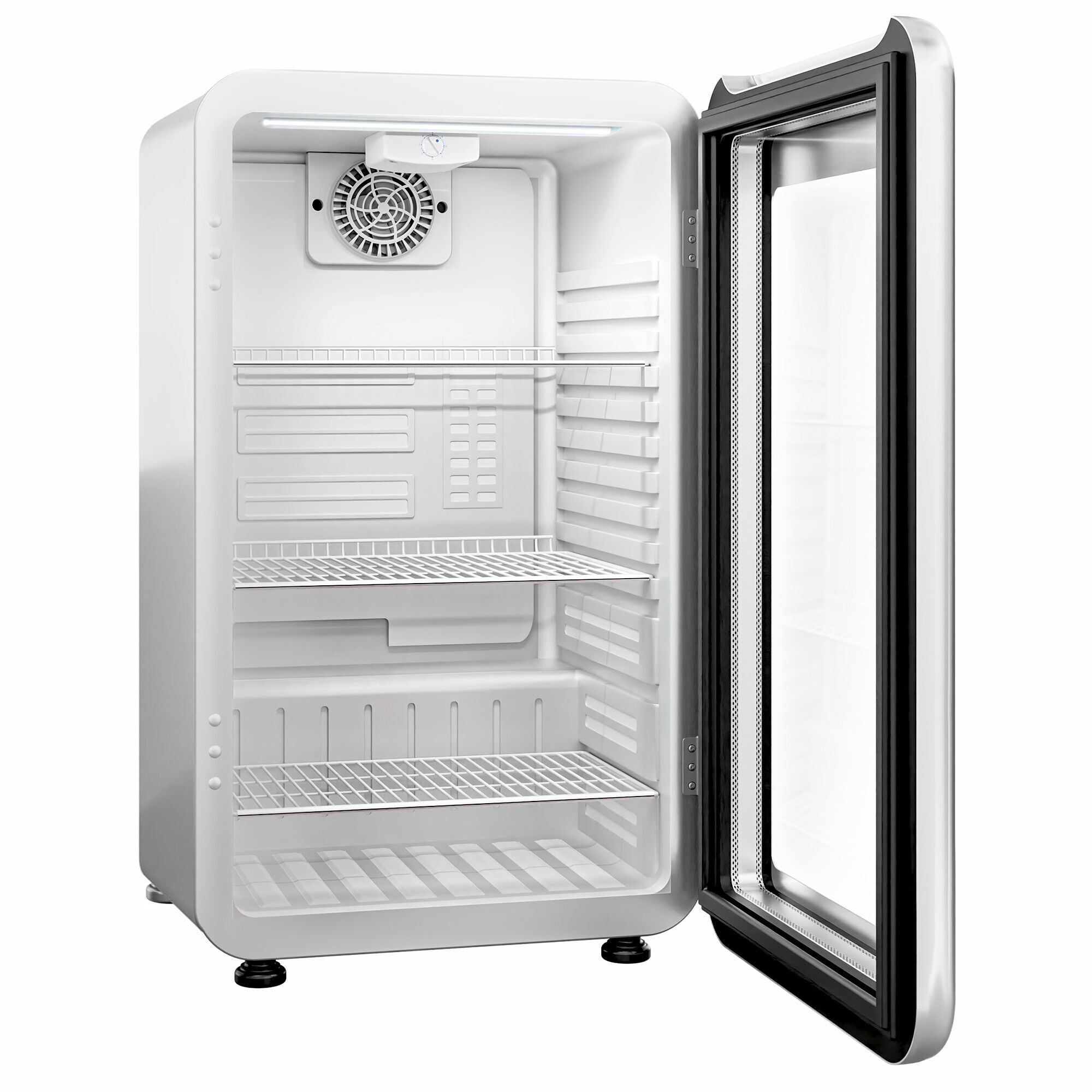 Minibar - 495mm - 113L - avec 1 porte en verre - Blanc - double vitrage, porte réversible