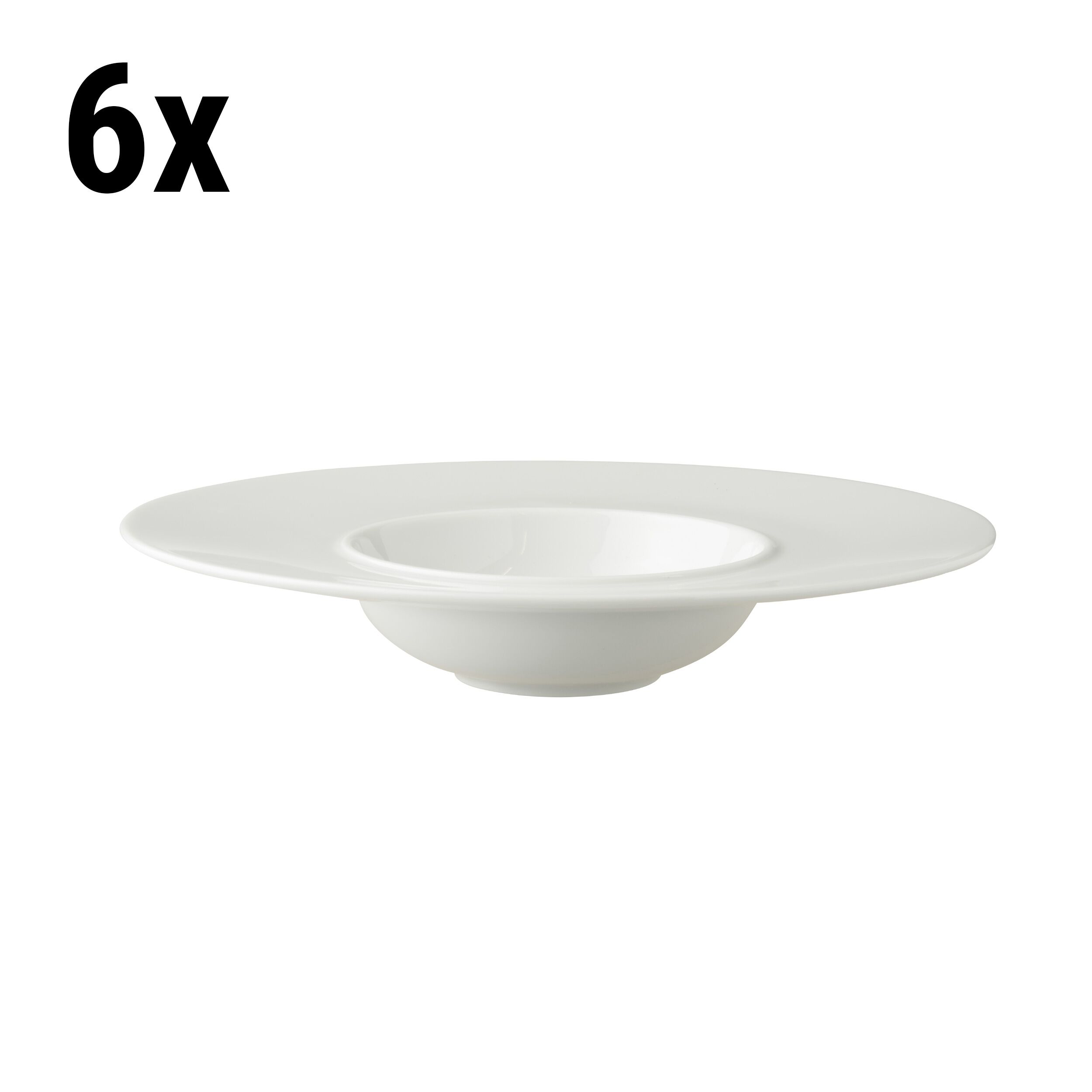 (6 stuks) Pastabord - Ø 24 cm - Wit