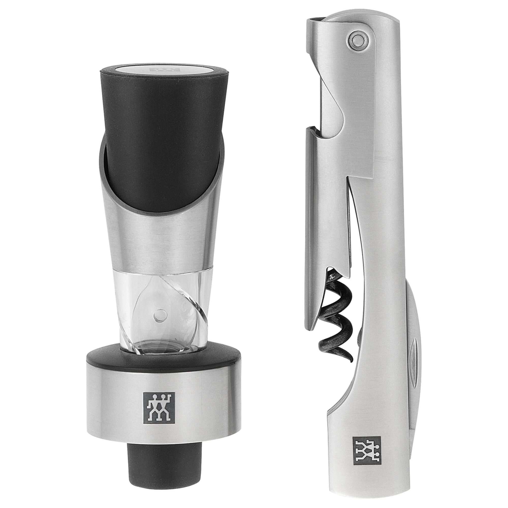 (2 pieces) ZWILLING | Sommelier Corkscrew + Wine Pourer Set – 18/10 Stainless Steel – Gift Box