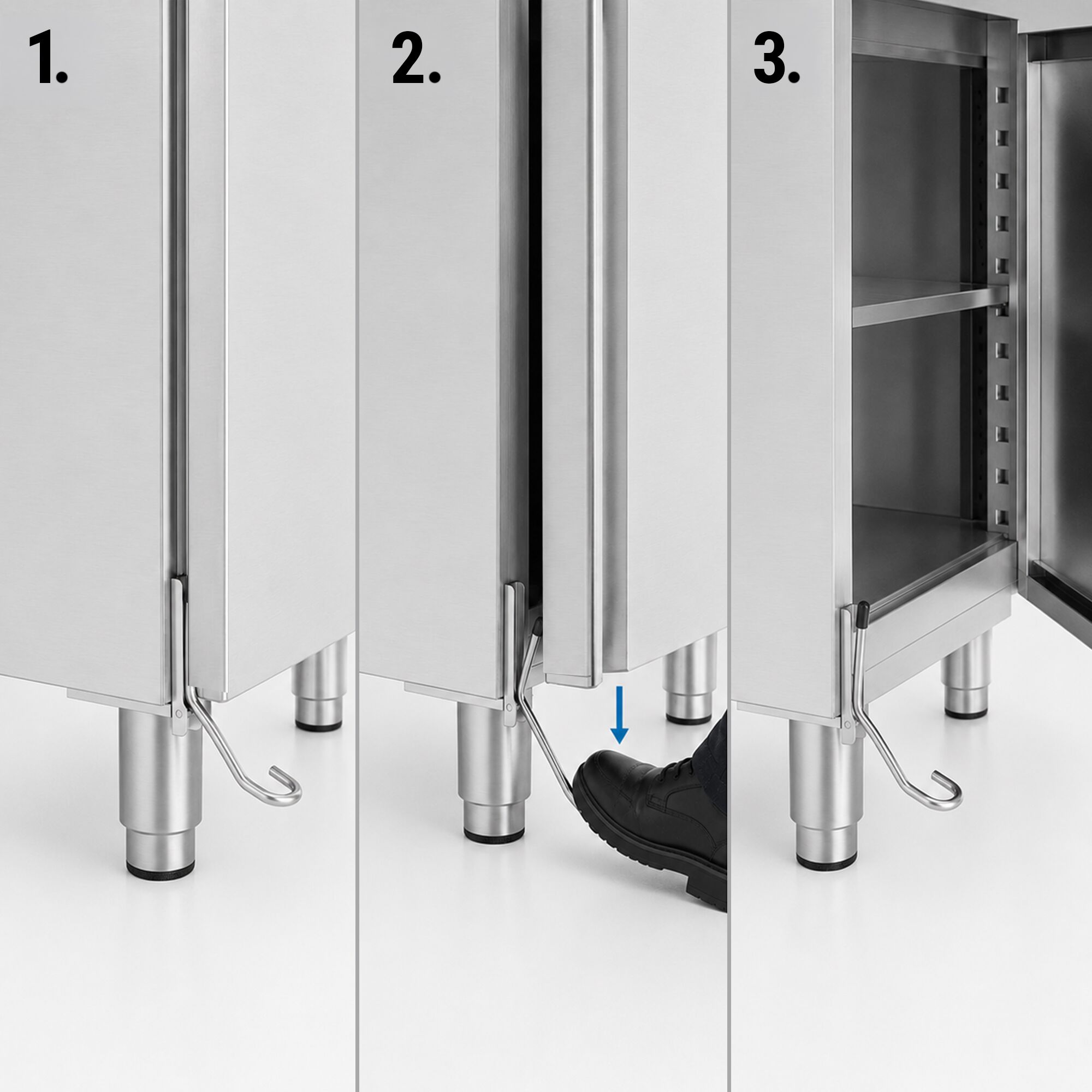 Pédale d'ouverture de porte pour réfrigérateurs & congélateurs - ouverture de porte à droite & à gauche
