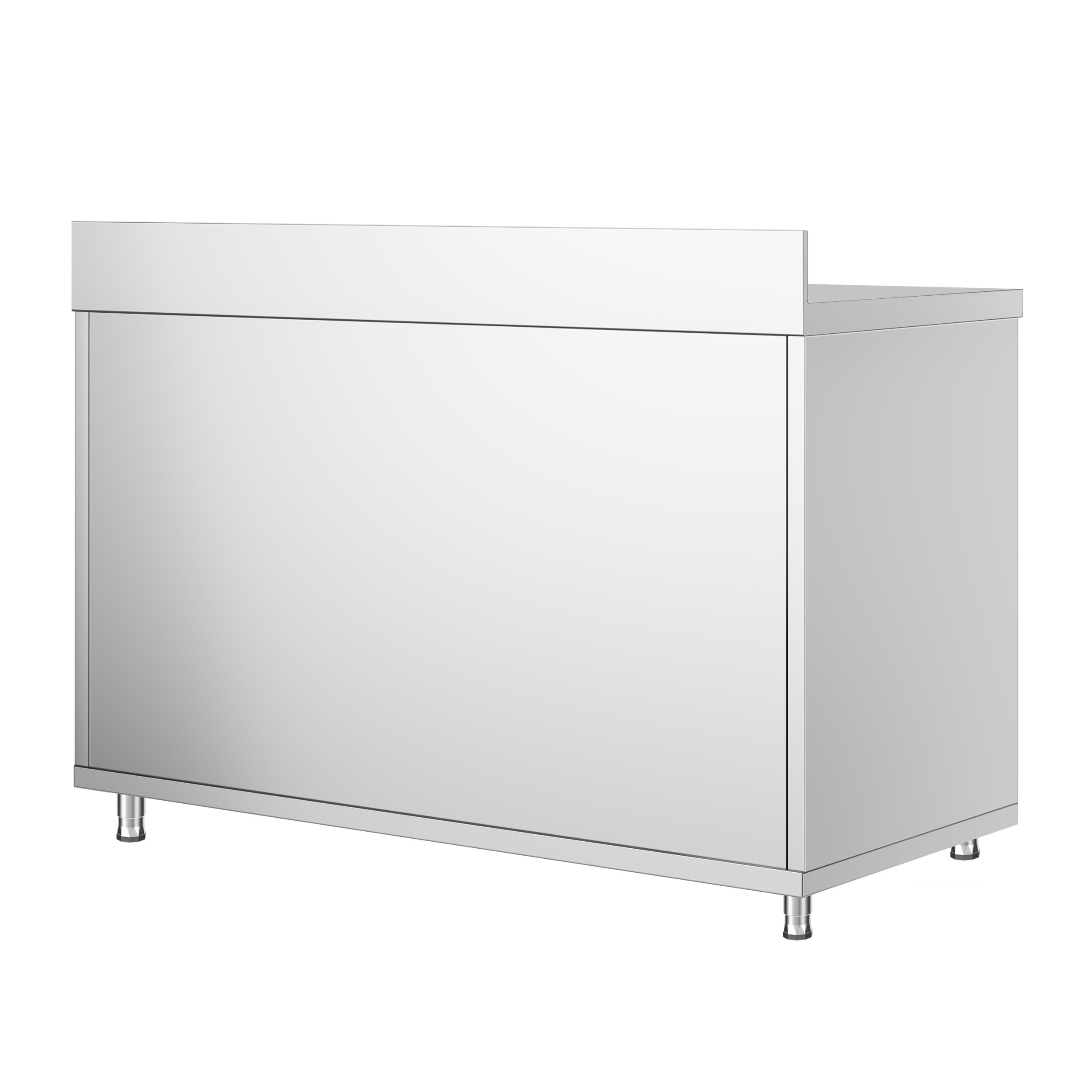 Edelstahl Arbeitsschrank PREMIUM - 1200x700mm - mit Schiebetür & Aufkantung