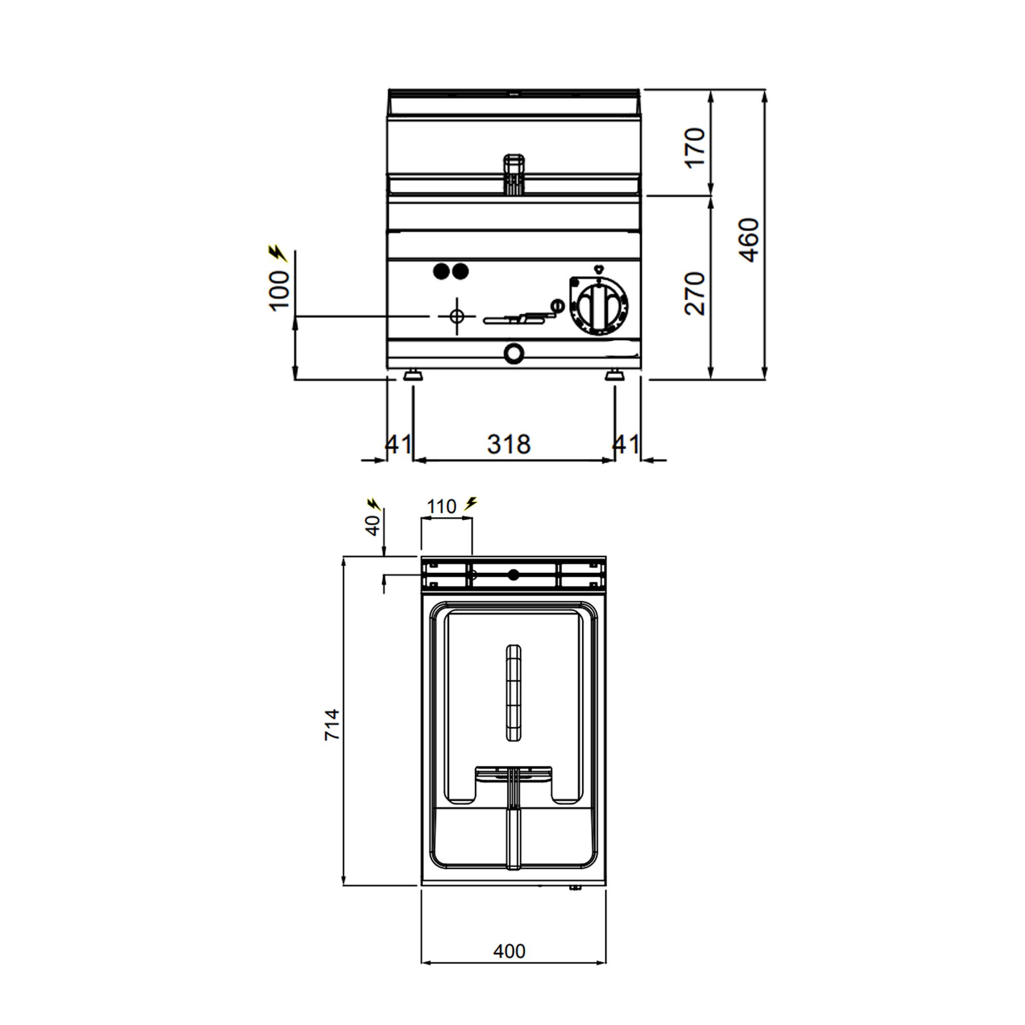 Elektro Fritteuse - 10 Liter - 9 kW