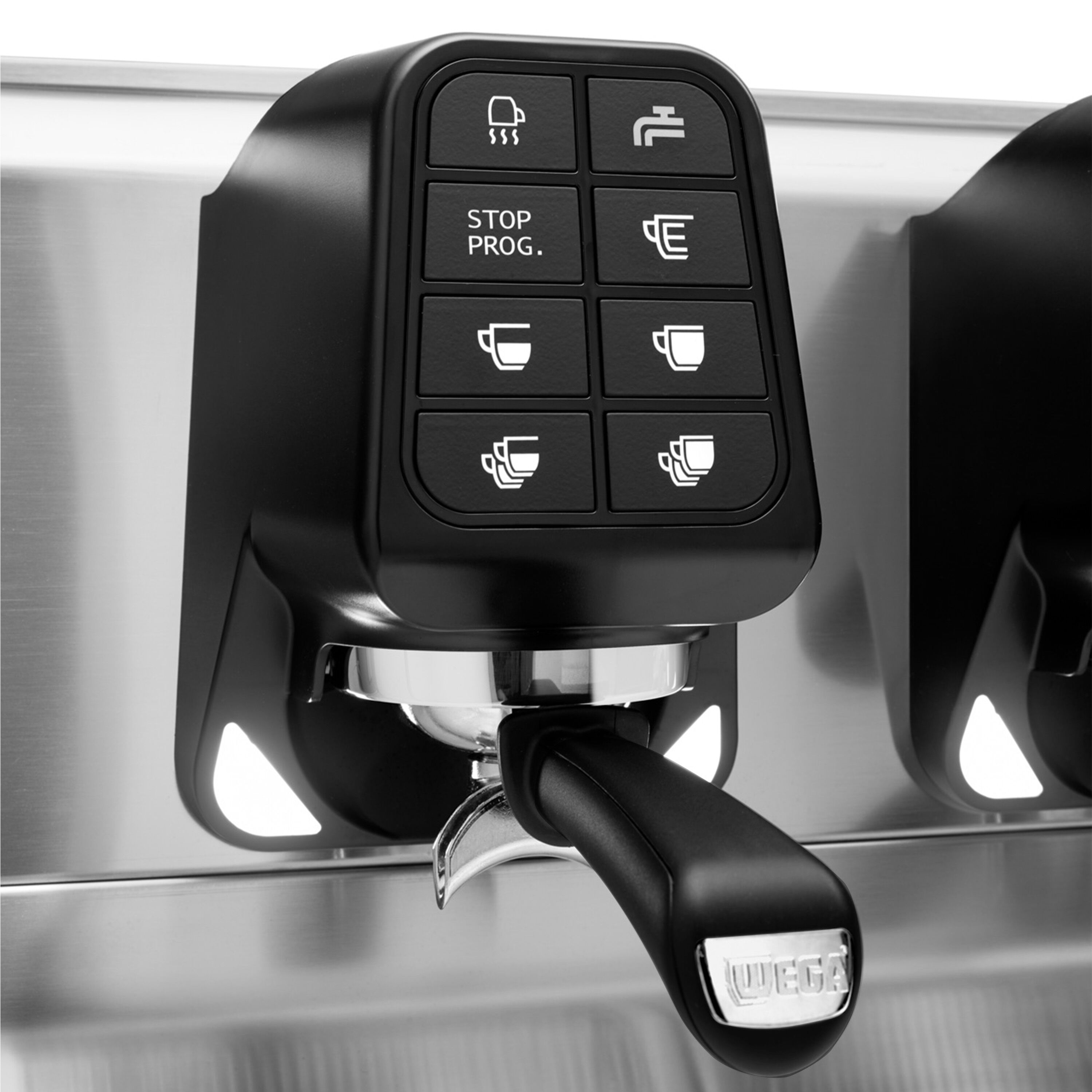 WEGA | Nova - Espressor - 3 grupuri - 5,7 kW - cu 2 spumante de lapte și apă fierbinte - Touch - Negru