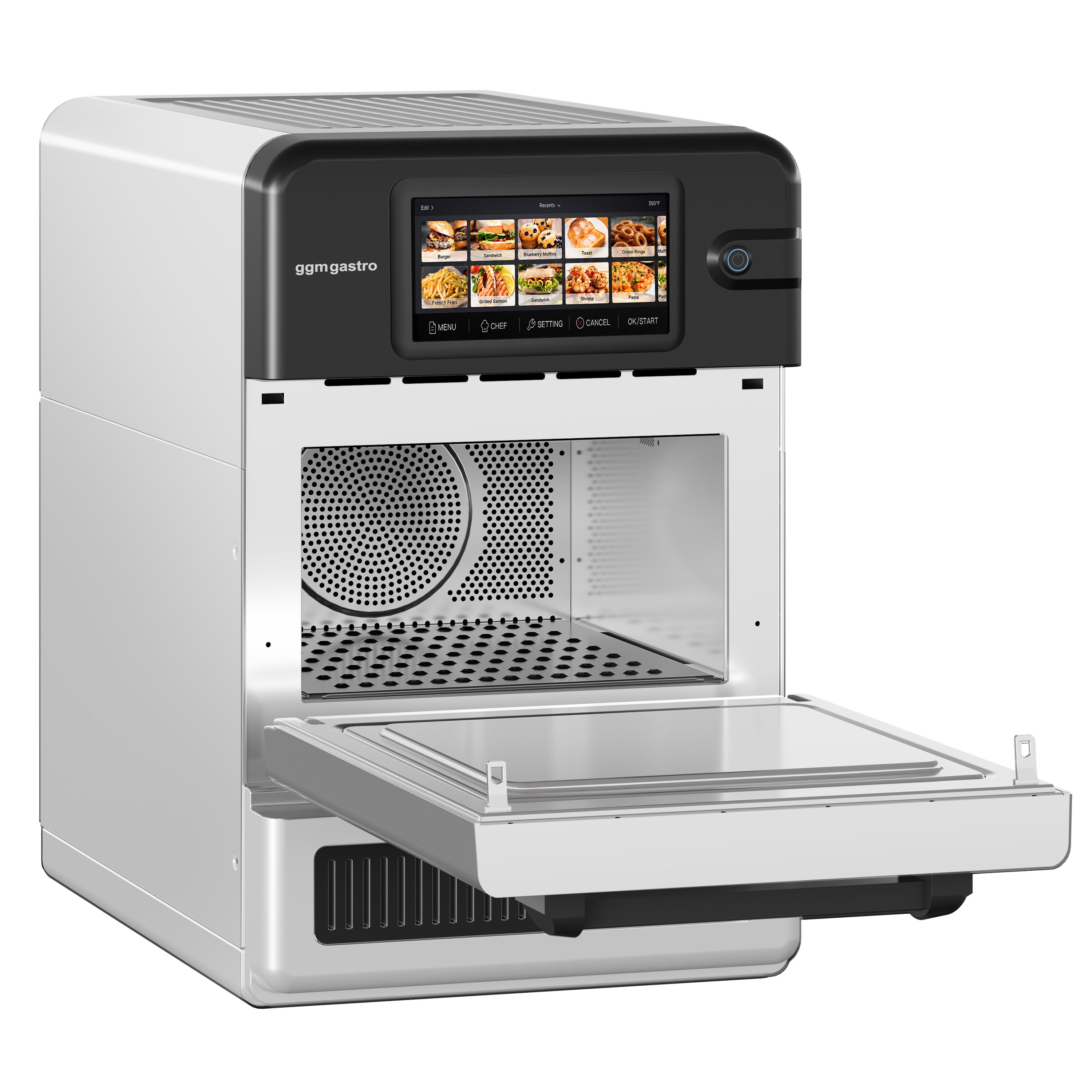 Four rapide - 3 kW - avec fonction gril et micro-ondes - 18,7 litres - Argenté
