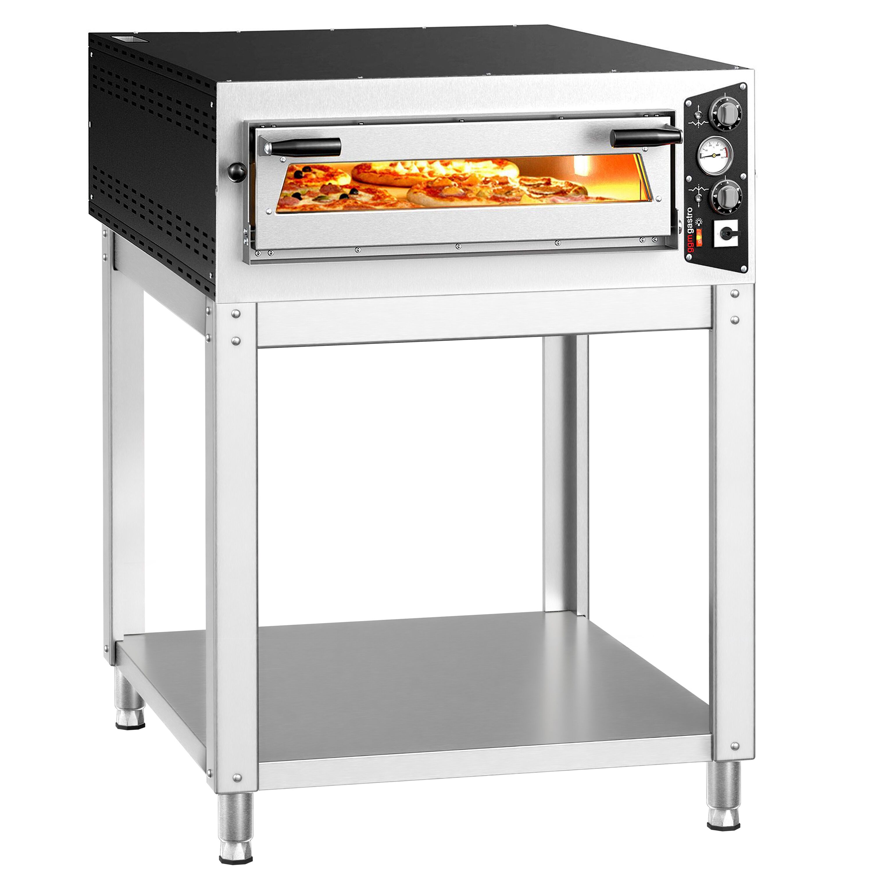 Four à pizza électrique – 6 x 35 cm (profondeur) – Manuel – incl. support inférieur