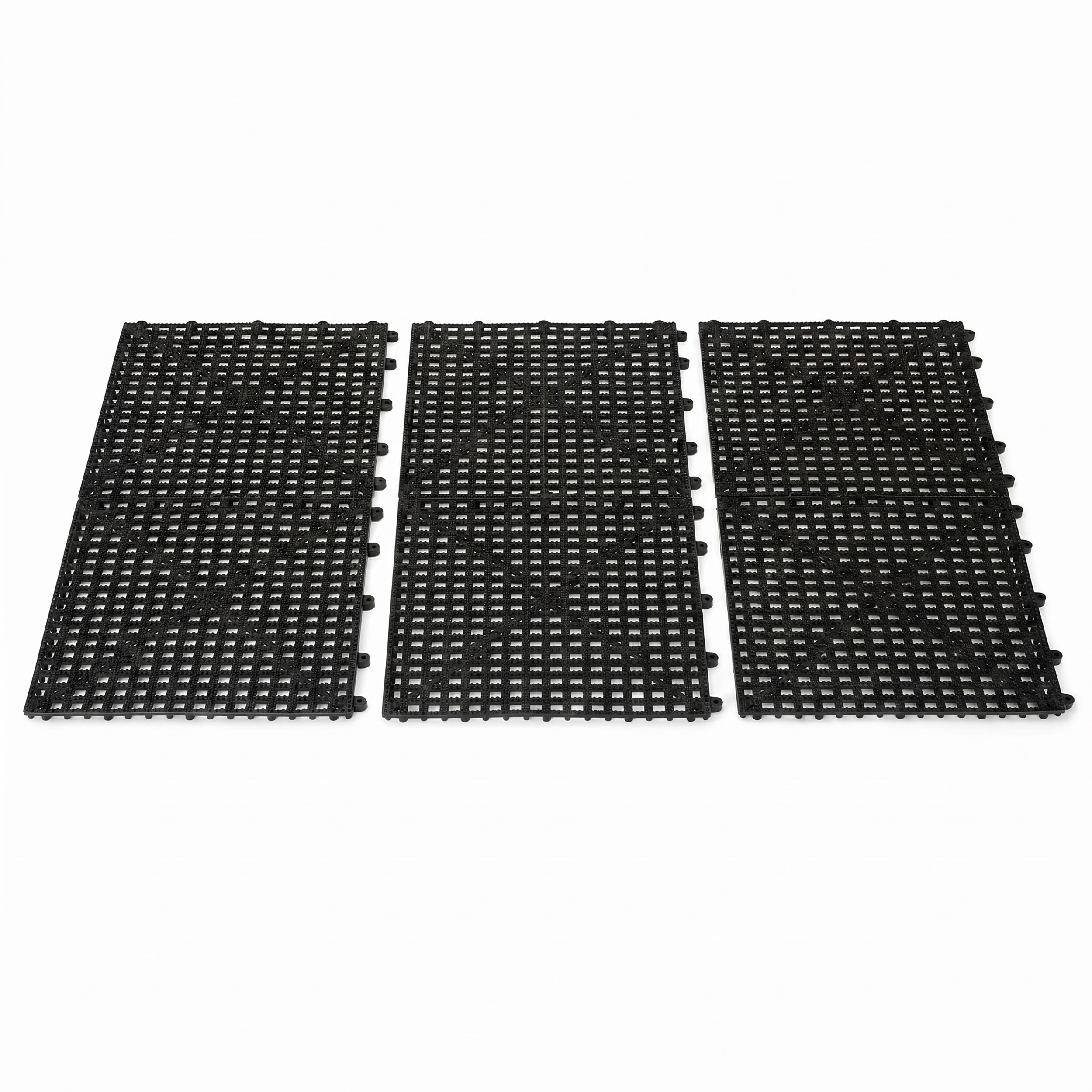 (3 pièces) FUCHS | DELFIN® Tapis d'égouttage en caoutchouc - jeu de 2 - 315x315mm - enfichable - noir