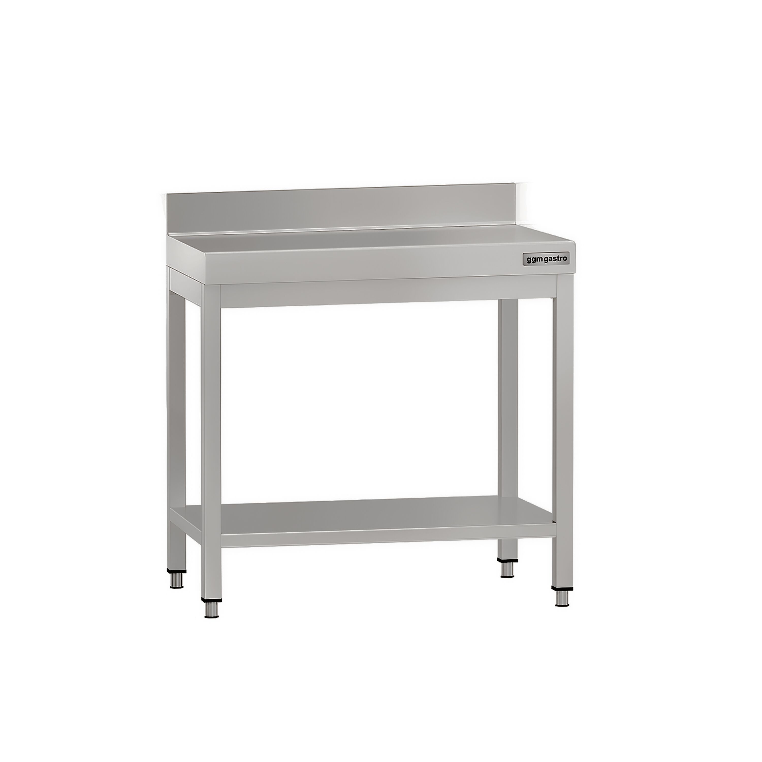 Table de travail en inox ECO – 700 × 600 mm – avec tablette inférieure & dosseret