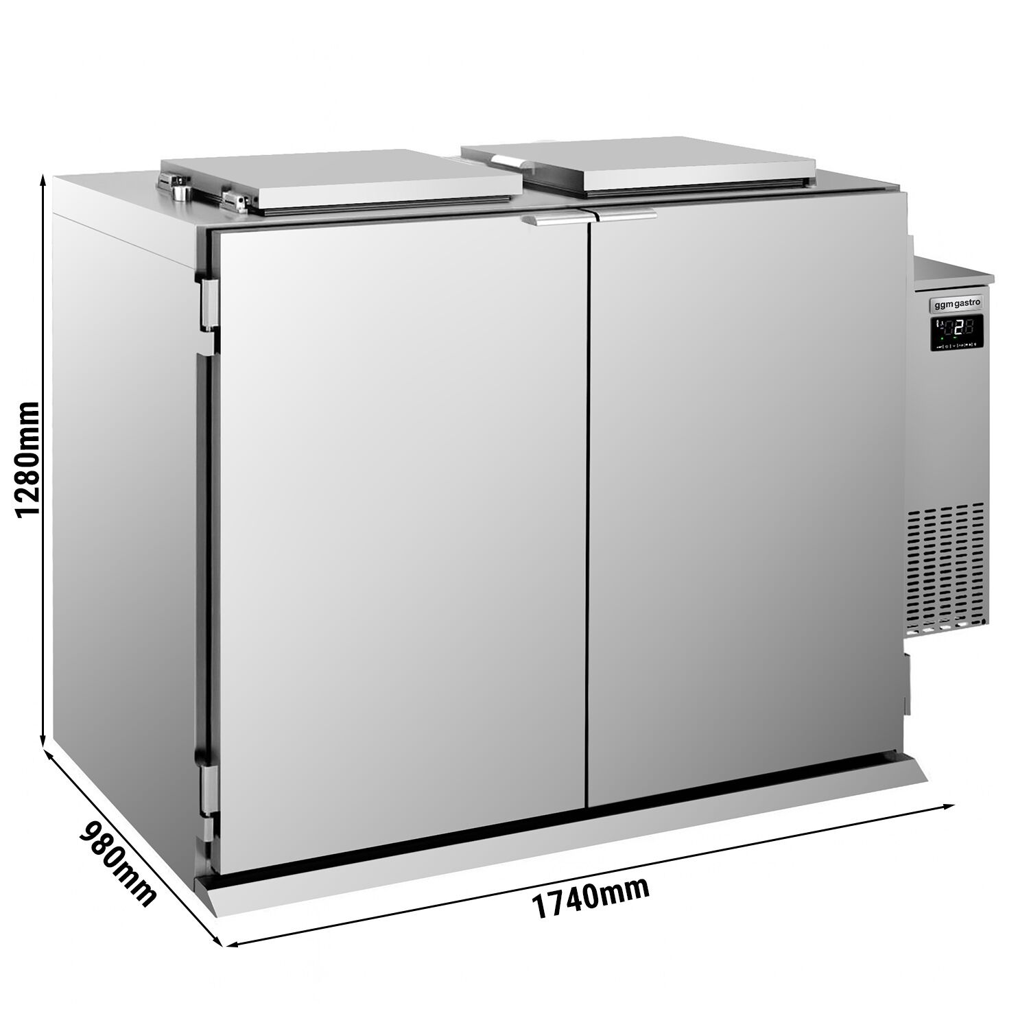 Refroidisseur de déchets humides – 2 × 120 litres – Groupe à droite