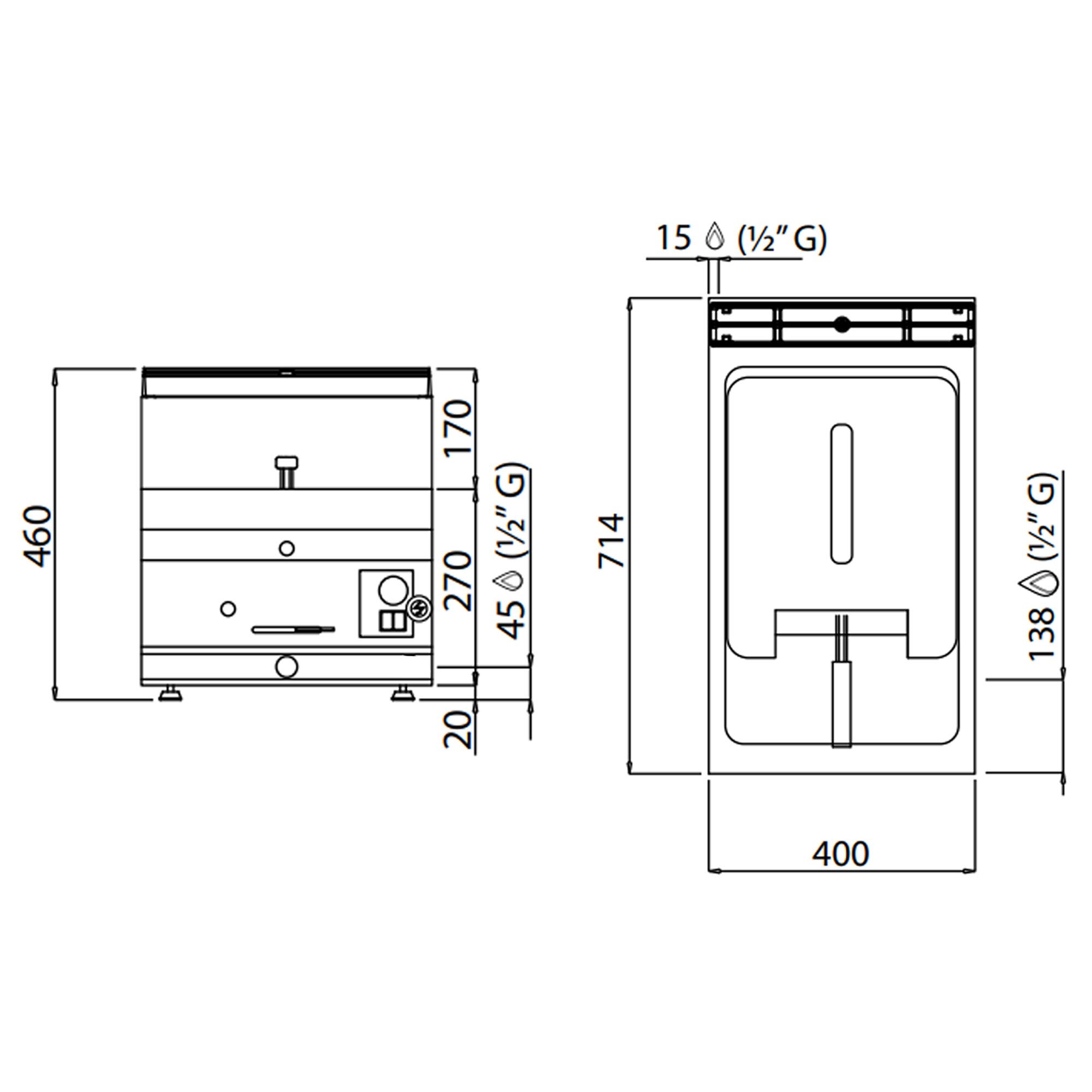 Gas Fritteuse - 10 Liter - 6,9 kW