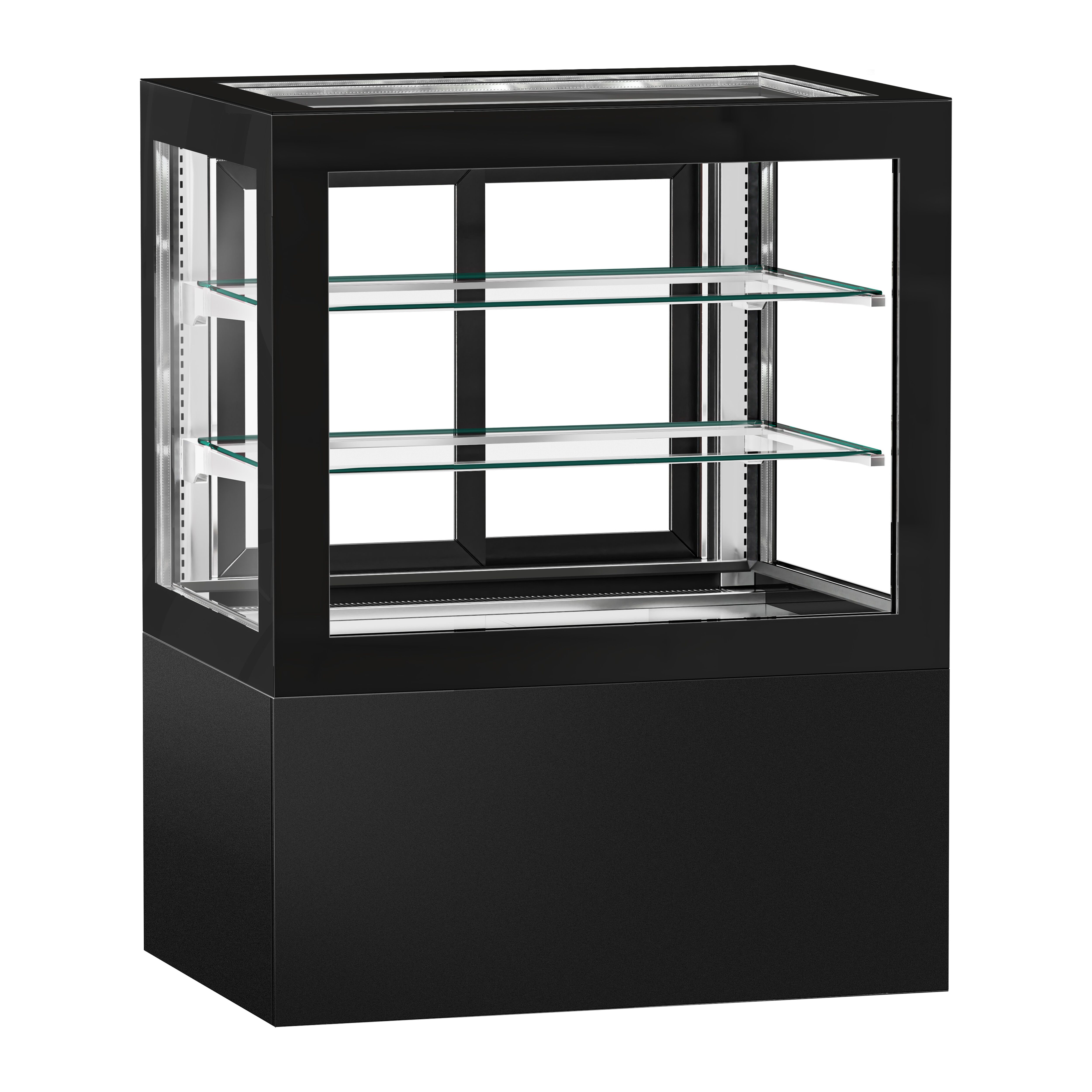 Vitrine à pâtisserie réfrigérée - 470L - 1010mm - Double vitrage - portes coulissantes vitrées arrière - pour pâtisseries - Noir