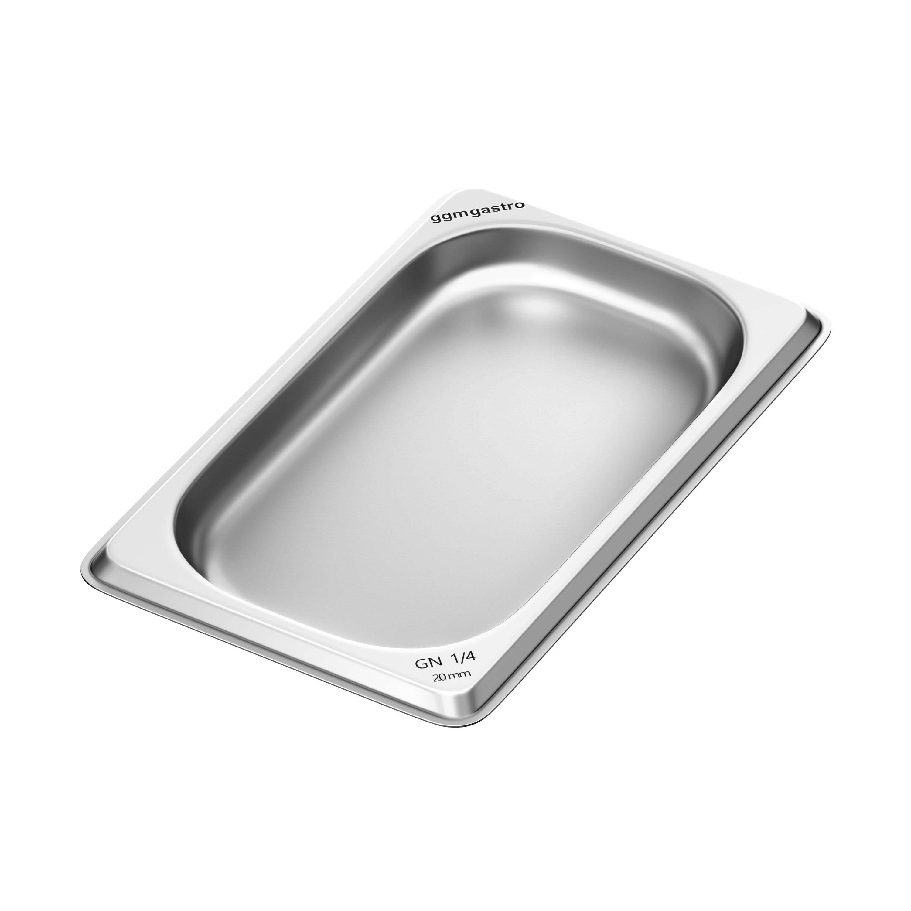 (6 st) Kantin i rostfritt stål GN 1/4 - Djup: 20 mm