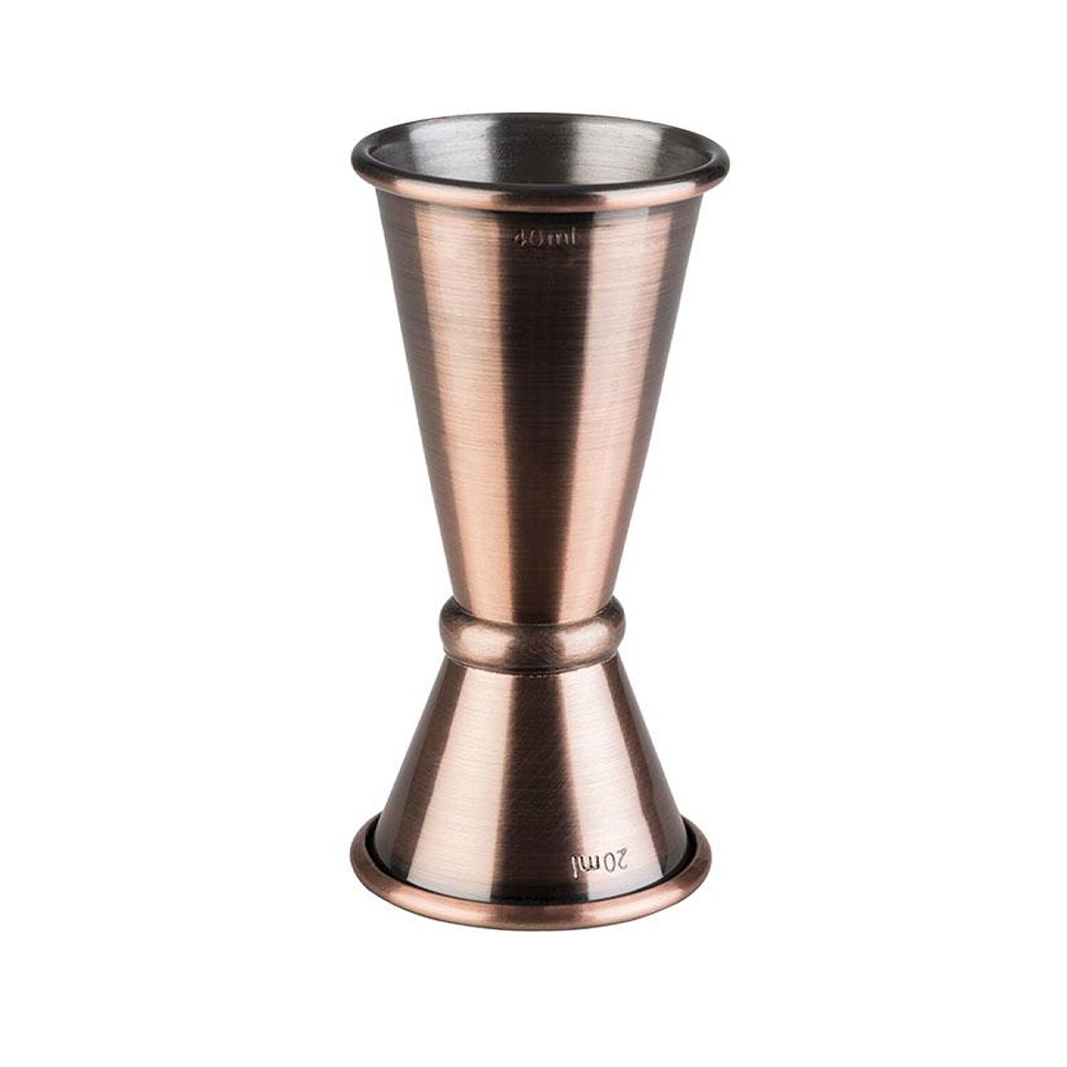 (6 pcs) Jigger double - acier inoxydable - 2cl/4cl (20/40 ml) - avec repère(s) 1cl/3cl