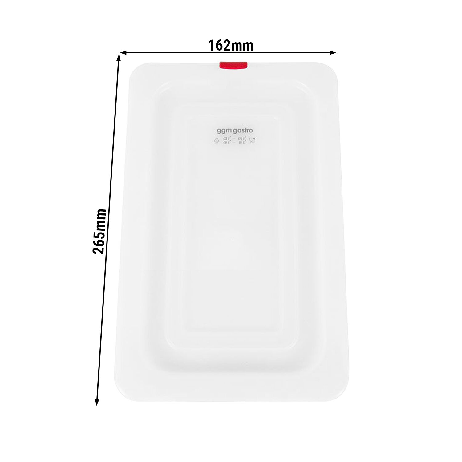 (6 pièces) Couvercle GN en Polypropylène 1/4 - Transparent - 265 x 162 mm - Hauteur: 14 mm
