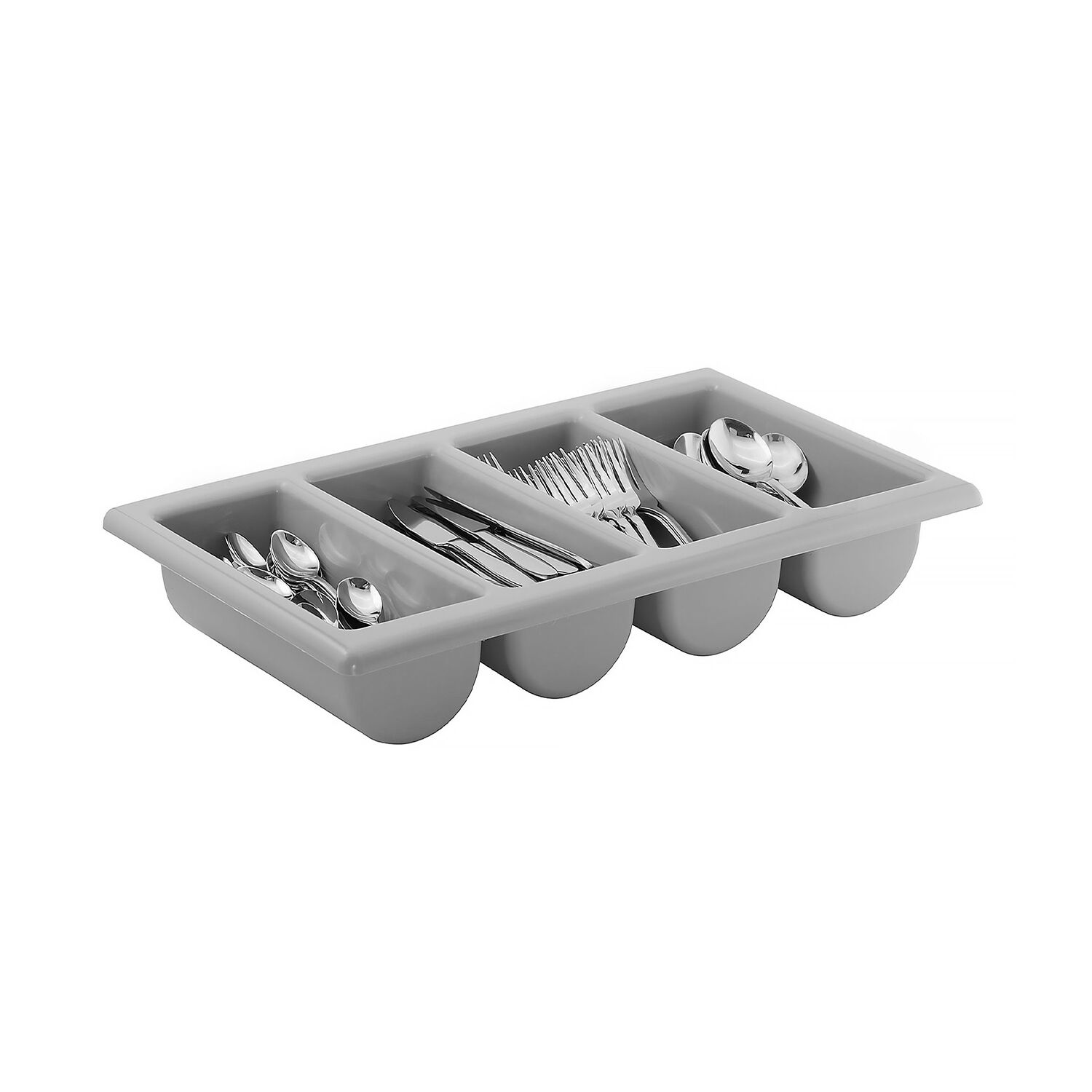 (6 Pièces) Bac à Couverts GN 1/1 - 530 x 325 mm - Polypropylène - 4 Compartiments
