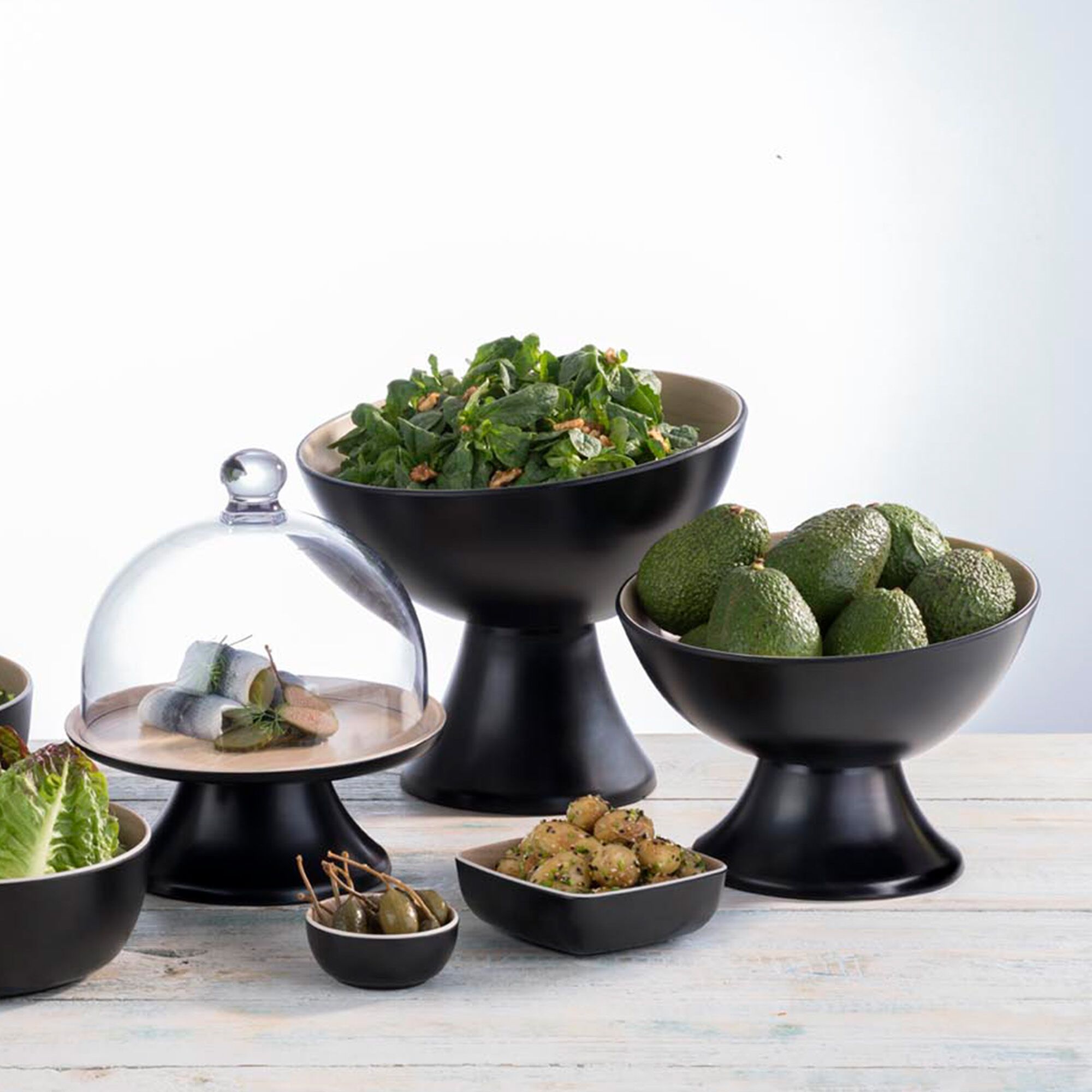 (6 pièces) Support - FRIDA - mélamine - Hauteur : 120 mm - compatible avec les bols et plateaux FRIDA