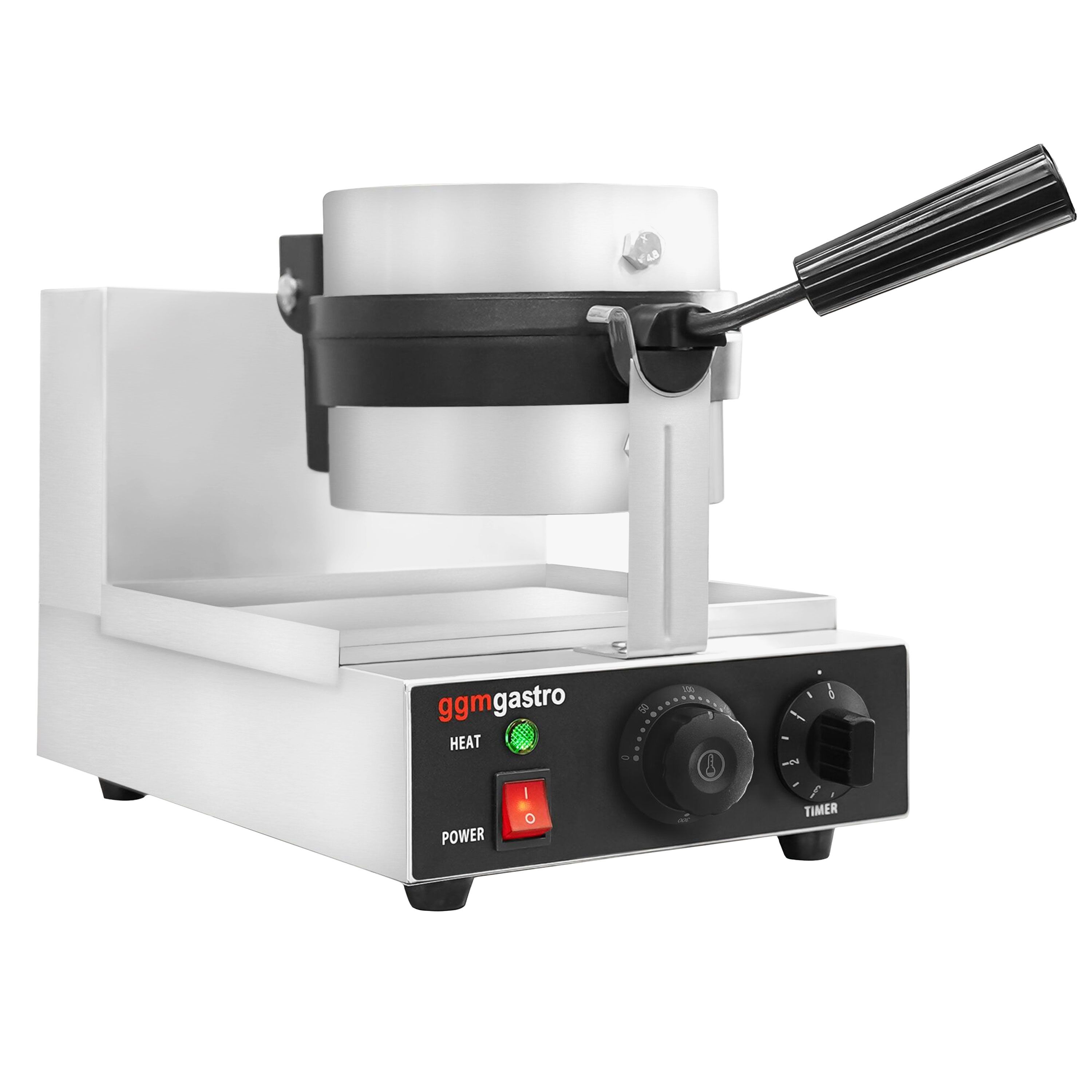 Gaufrier – simple – manuel – 1,3 kW – Forme : rond – avec surface de cuisson rotative à 180°