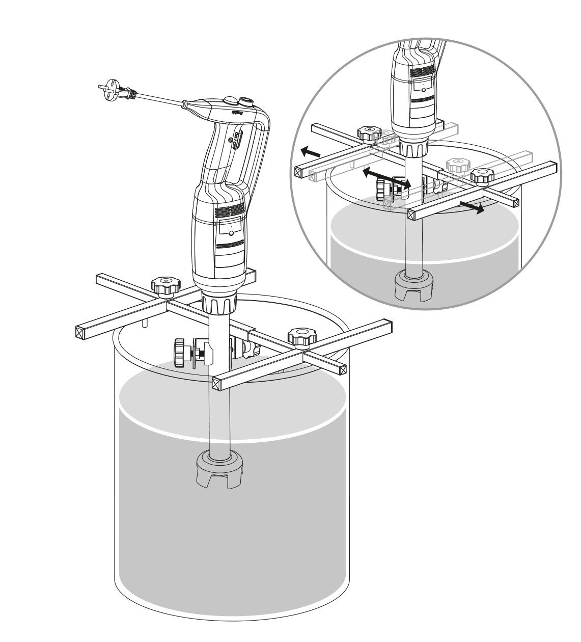 Pot Holder for Immersion Blender - for Pots - 600x400x40mm - compatible with STMA, STMLA