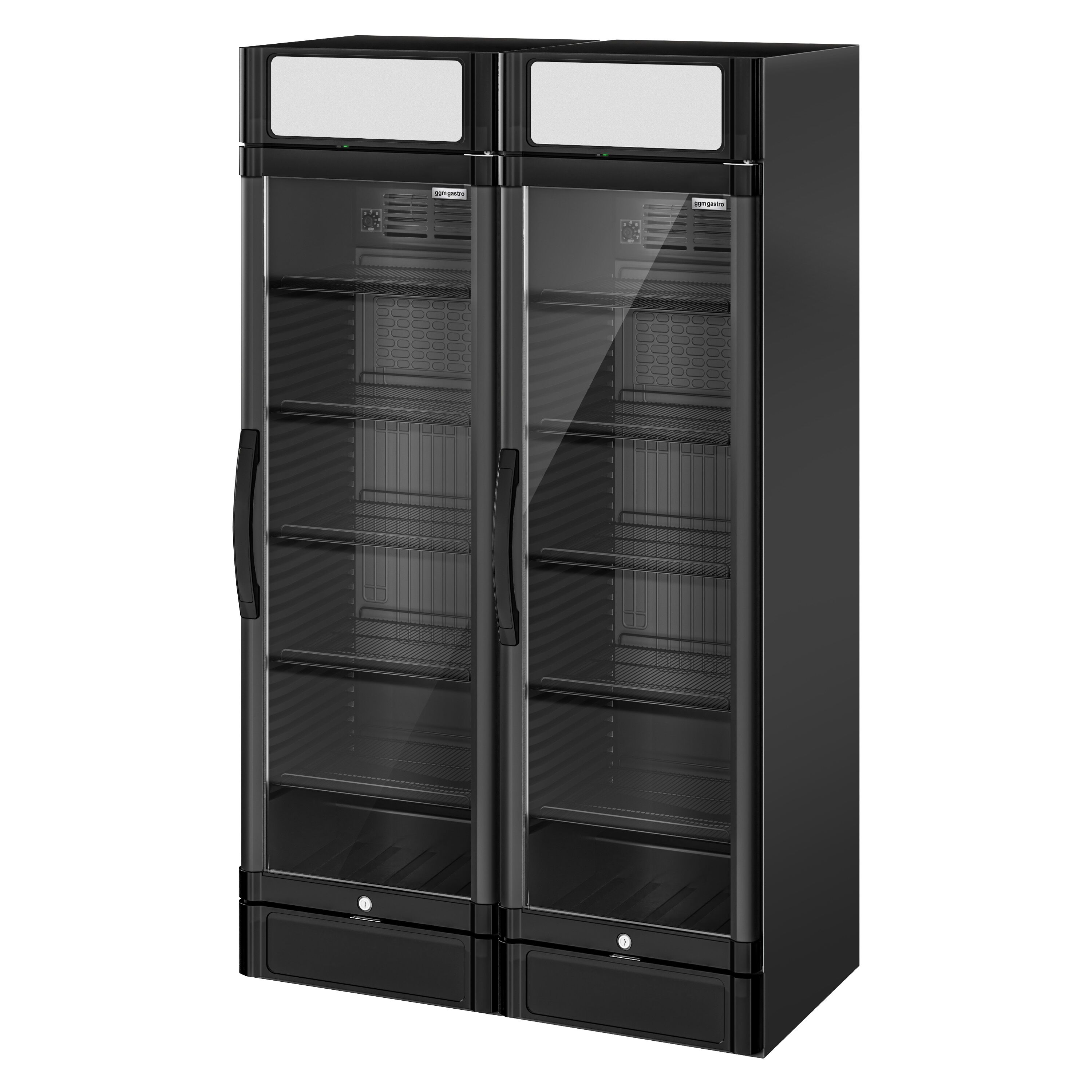 (2 pièces) Vitrine réfrigérée à boissons - 690 litres - avec 2 portes vitrées et écran publicitaire