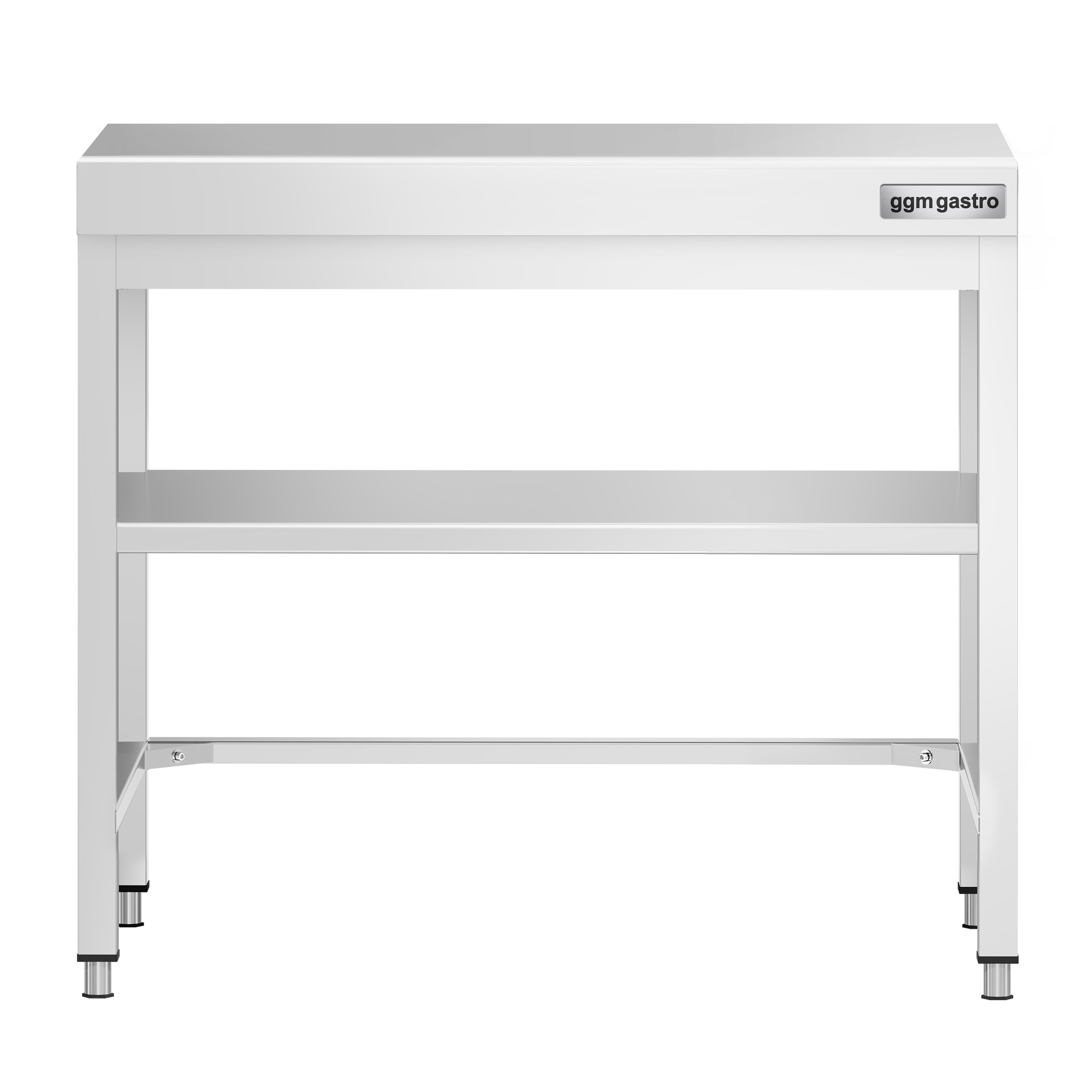 Table de travail en inox PREMIUM – 700x700 mm – avec tablette inférieure et renforts