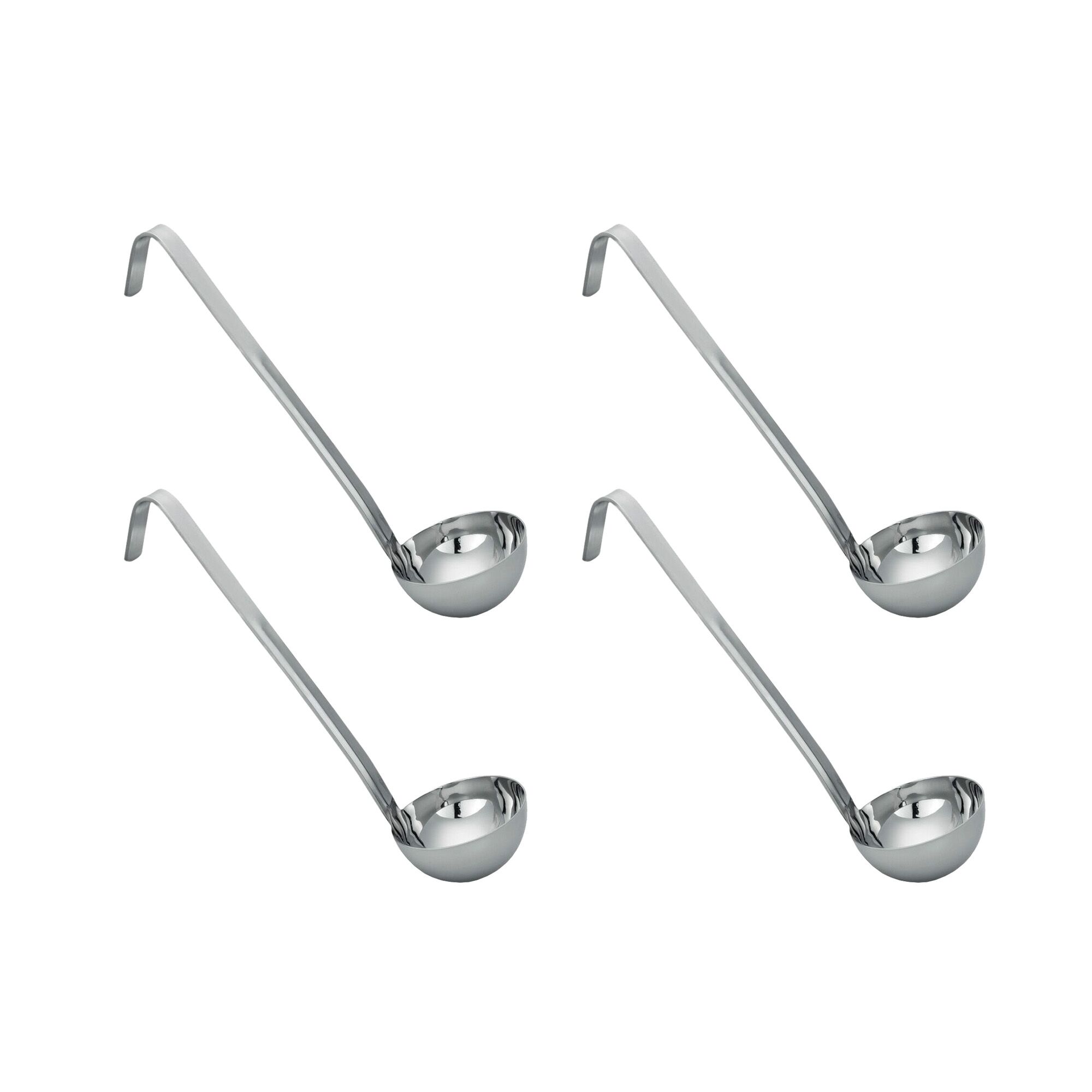 (4 pcs) Louche à sauce - Ø 75mm - 0,05L - Longueur : 295mm - Acier inoxydable