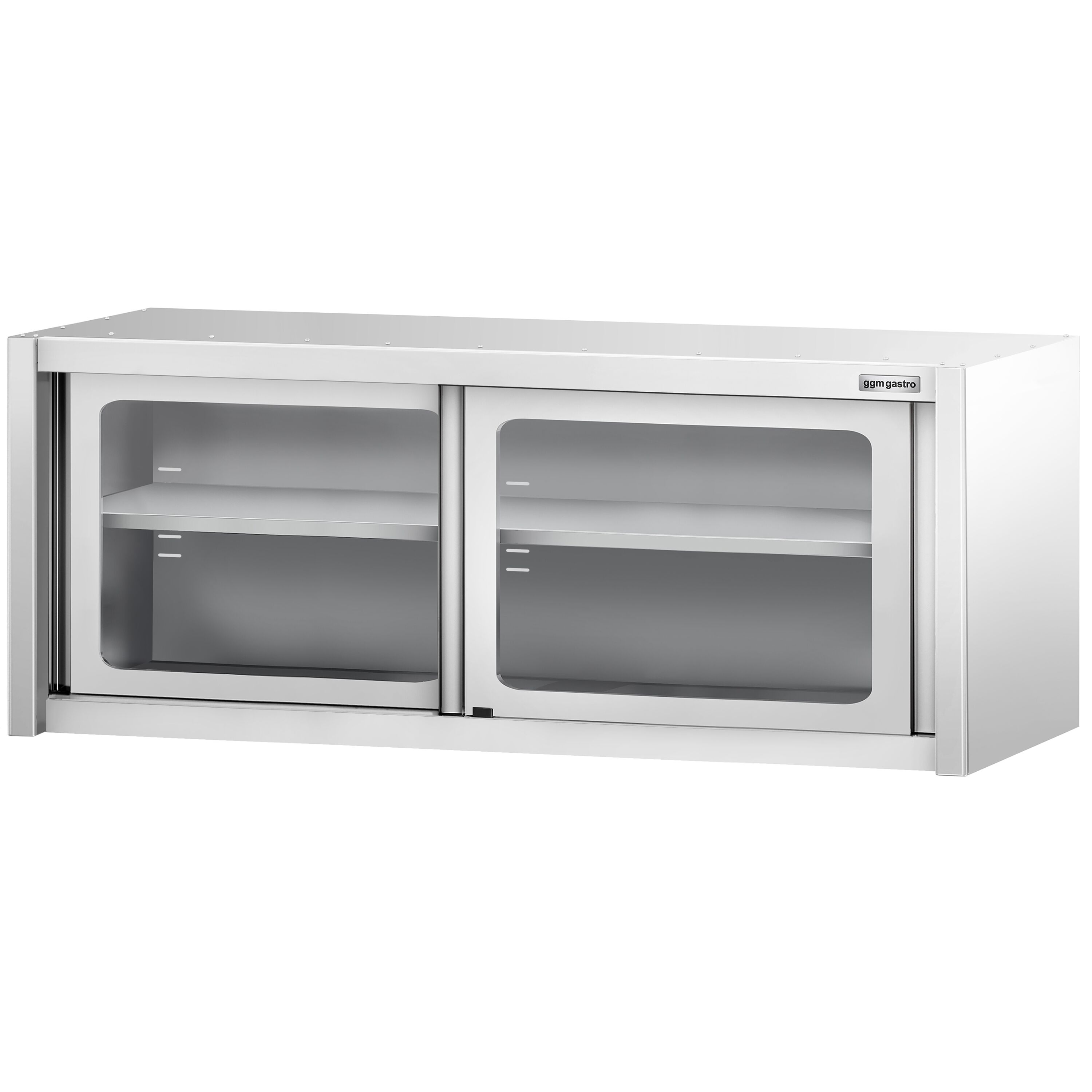 Armoire murale en acier inoxydable - 1800x400mm - avec portes coulissantes vitrées - 650mm de haut