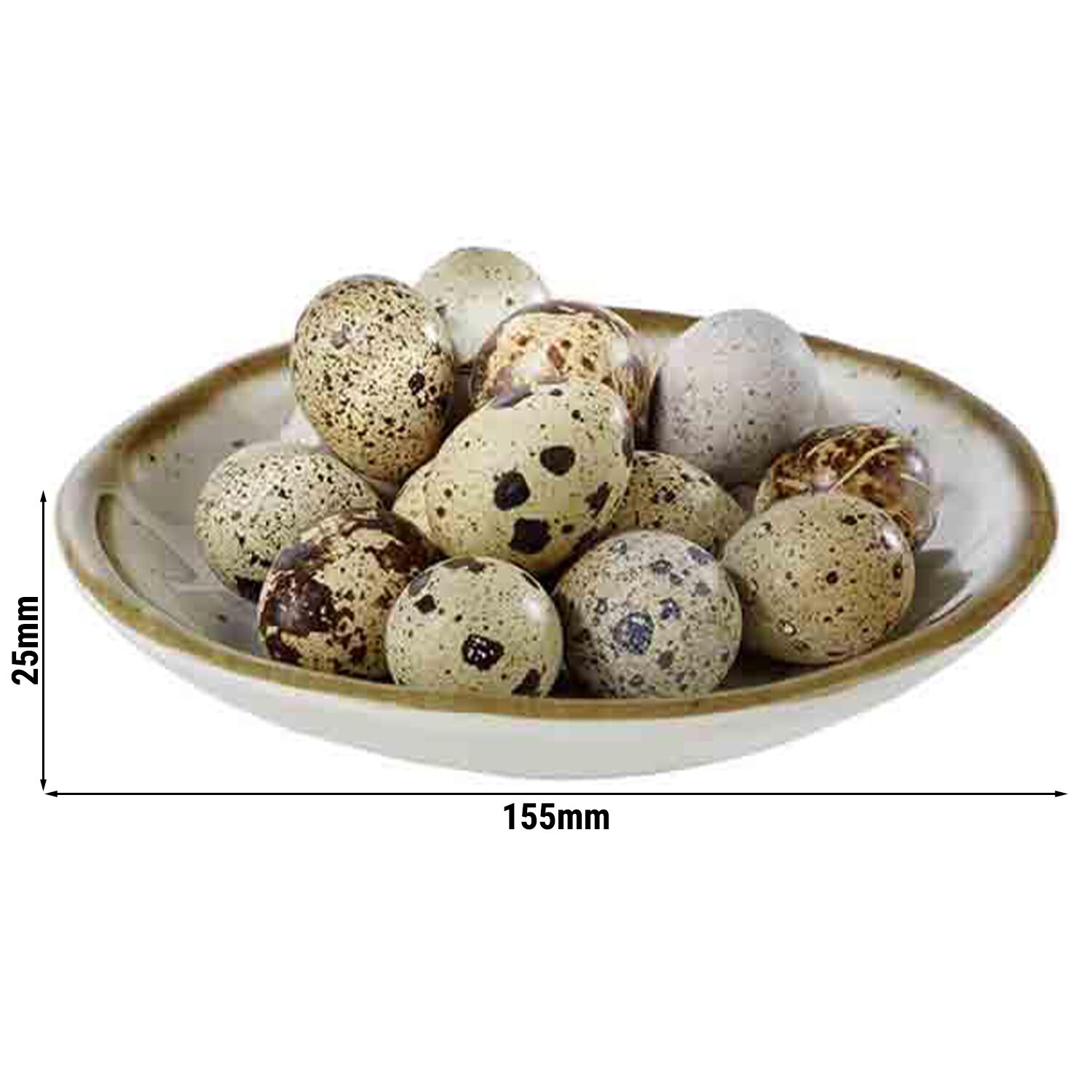 (6 pcs) Coupe - STONE ART - Mélamine - 150ml - carré - 155x155mm - Profondeur : 25mm - Blanc/Brun