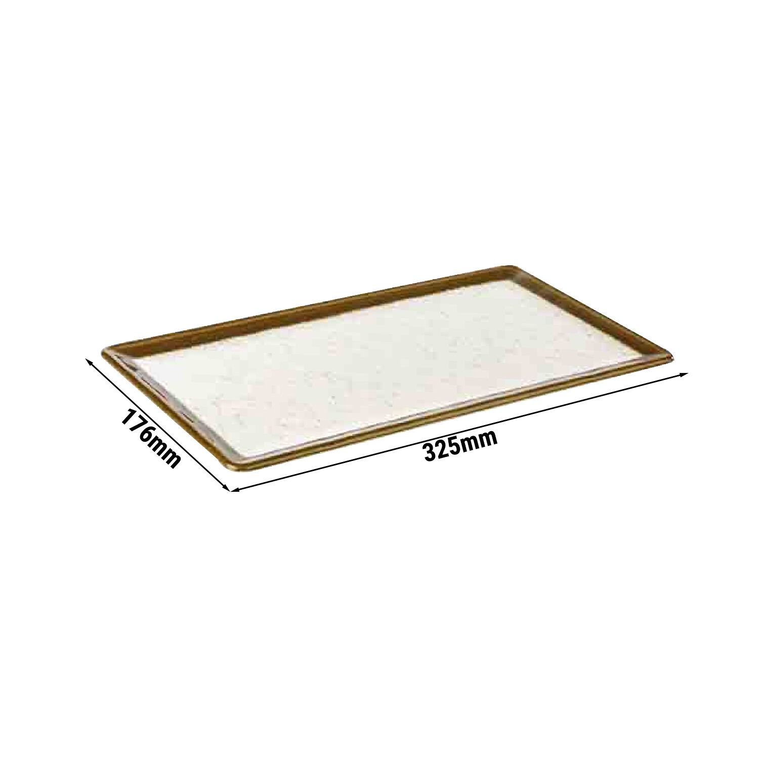 (6 pièces) Plateau GN 1/3 – STONE ART – Mélamine – Hauteur : 15 mm – Blanc/Marron