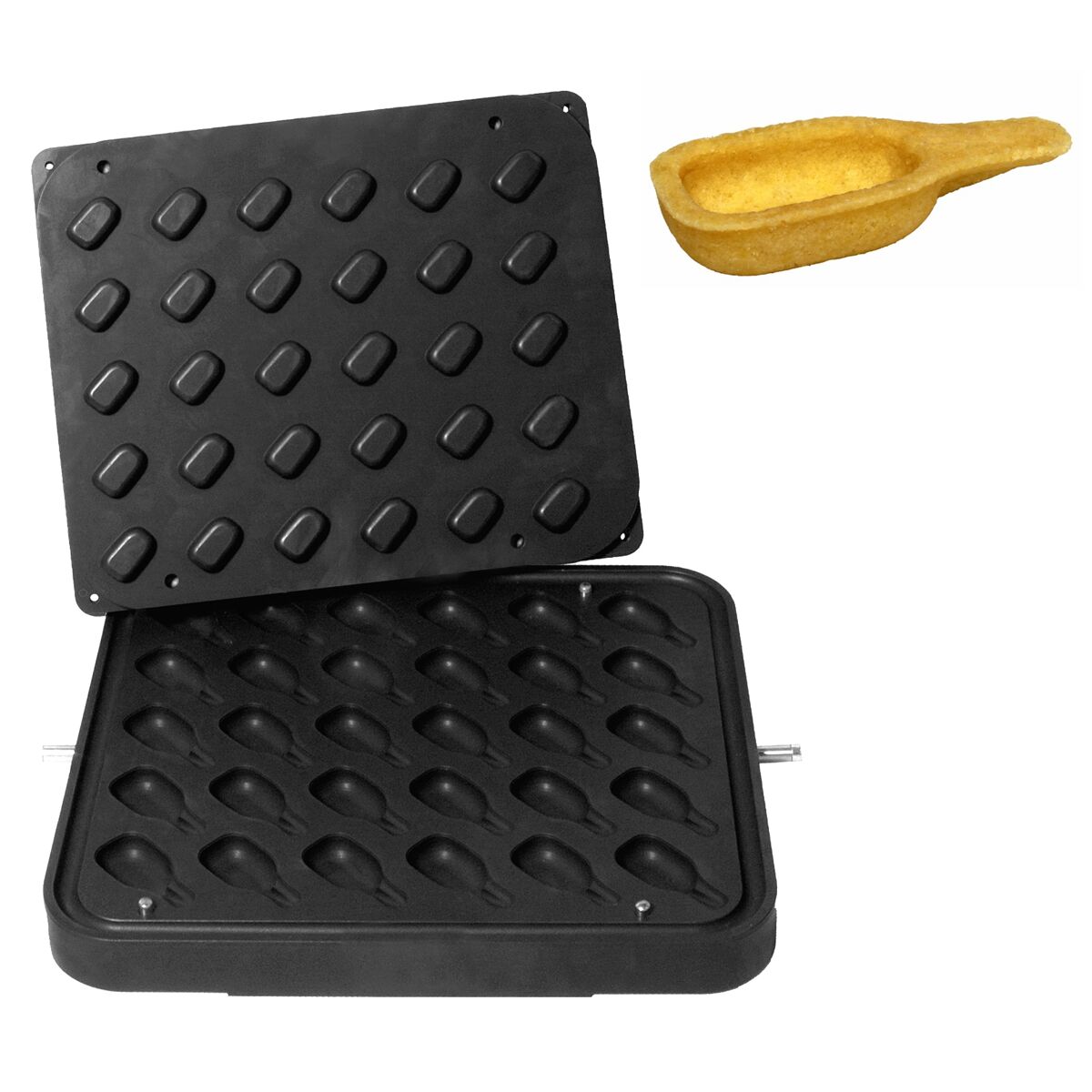 Formy pro stroj na tartaletky TMPIC - Tvar tartaletek: Lžíce - 68x31 mm - Výška: 13 mm - pro 30 tartaletek - nepřilnavý povrch