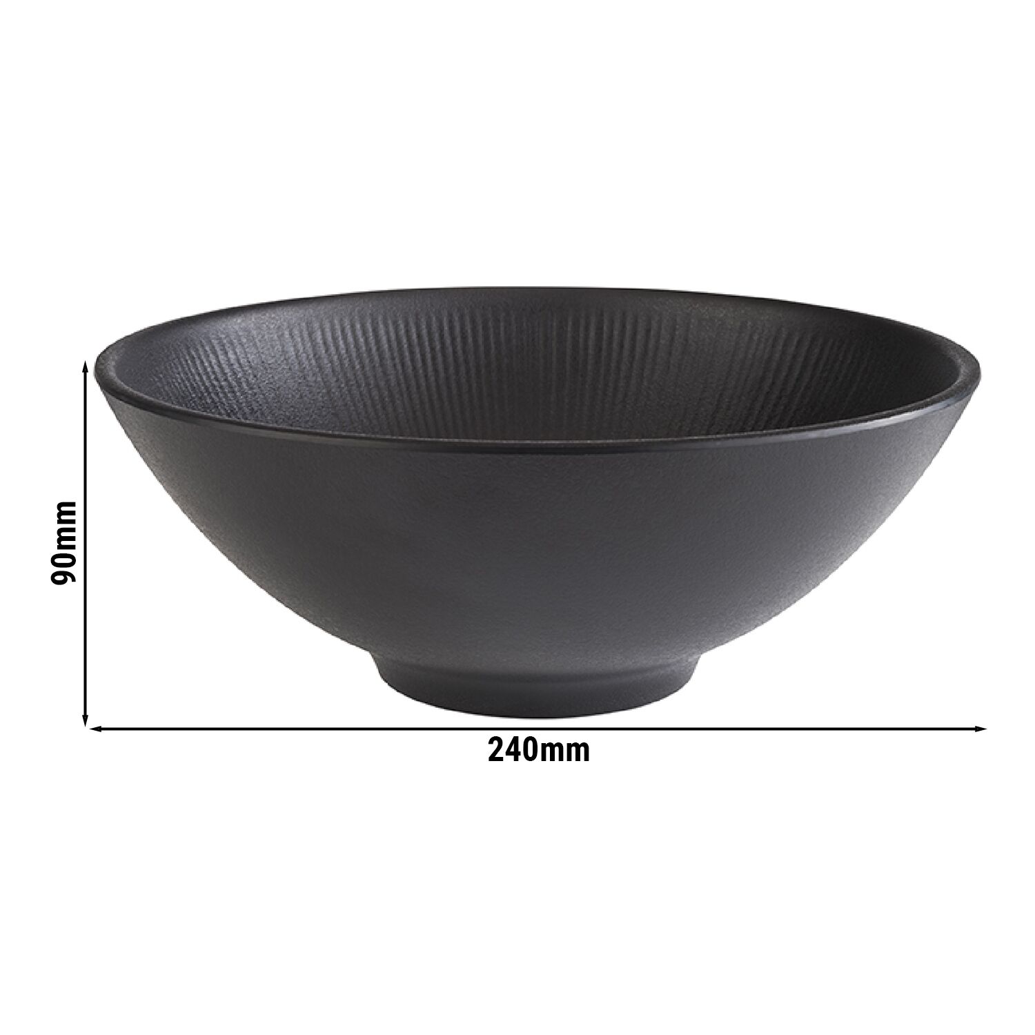 (6 pcs) Coupe - NERO - Mélamine - 1,7L - carré - 240x240mm - Profondeur : 90mm - Noir