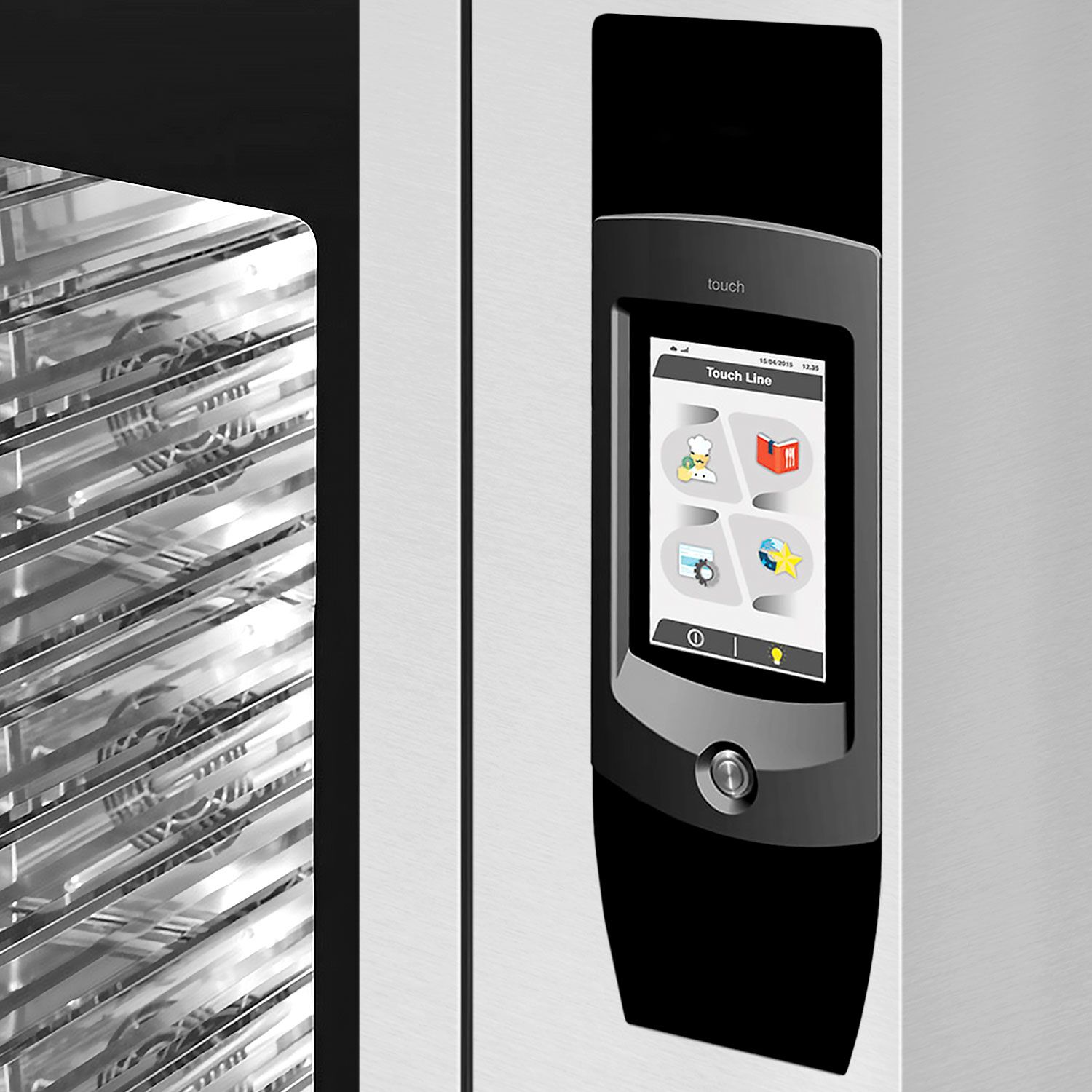 Bakery-Electric Commercial Combi Oven - Touchscreen Controls - 16x EN 600x400 - 7" touchscreen - incl. Automatic washing system & Core temperature probe