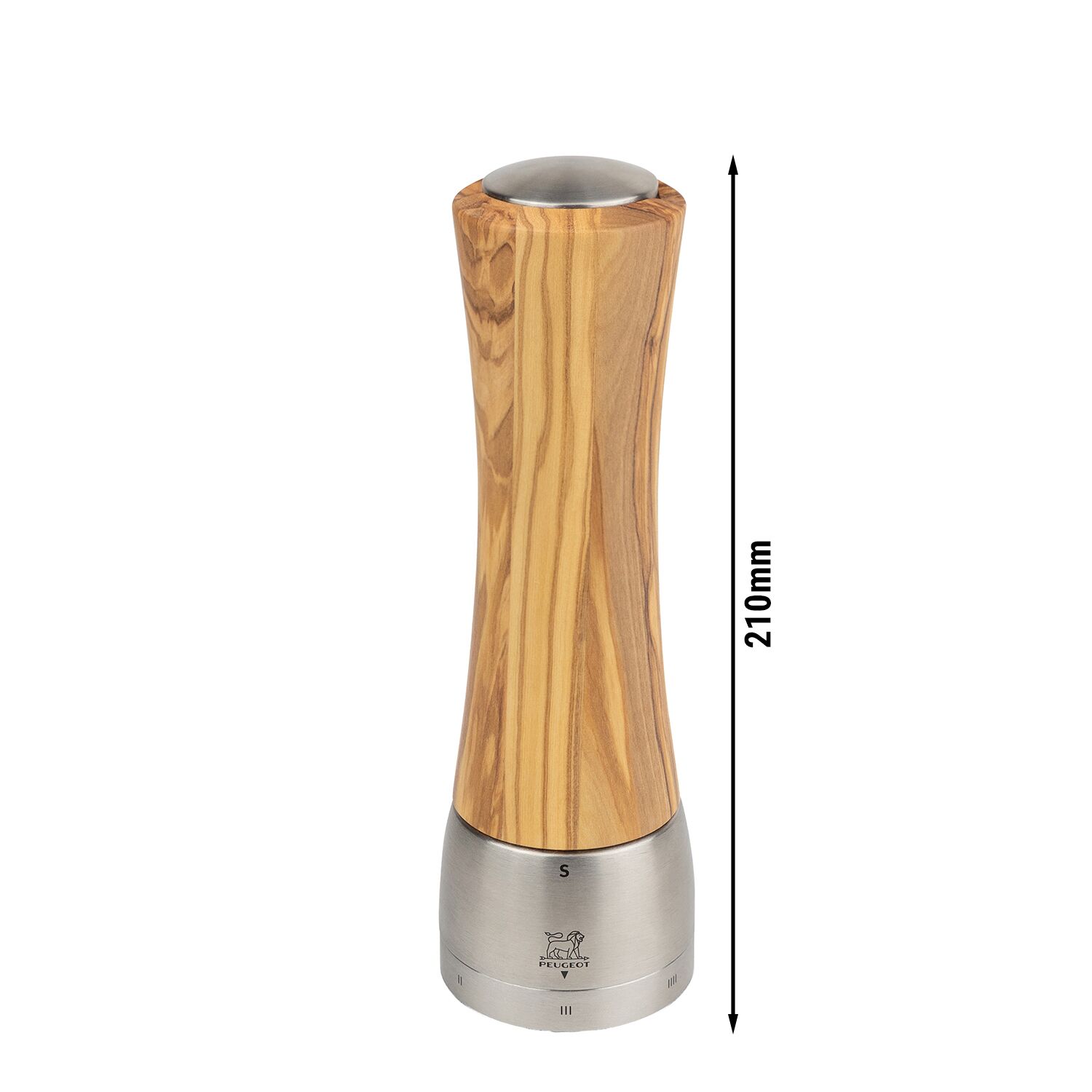 (6 pieces) PEUGEOT | DAMAN-MADRAS - Salt Mill - u'Select Z - Olive Wood - Height: 210mm