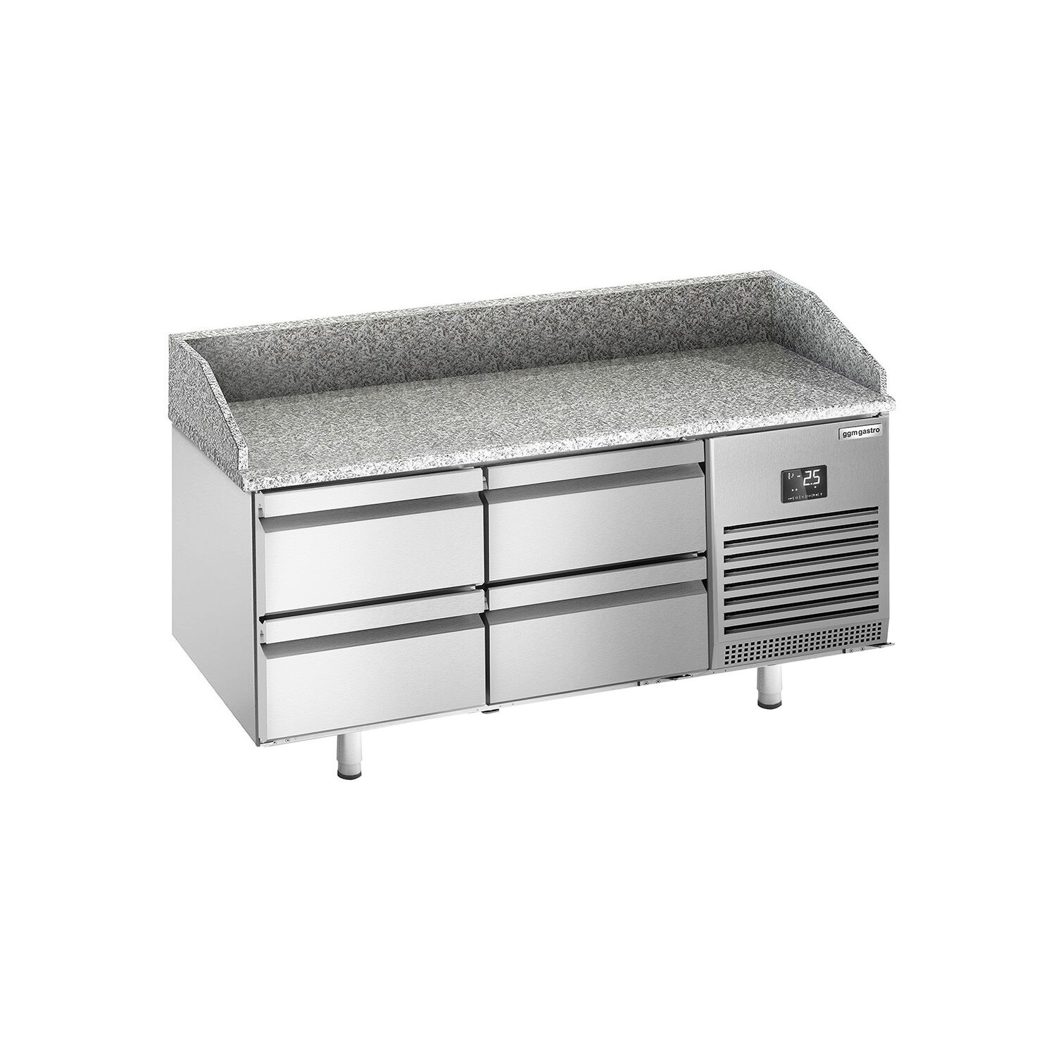 Table réfrigérée à pizza Premium PLUS - 1490 x 700 mm - avec 4 tiroirs