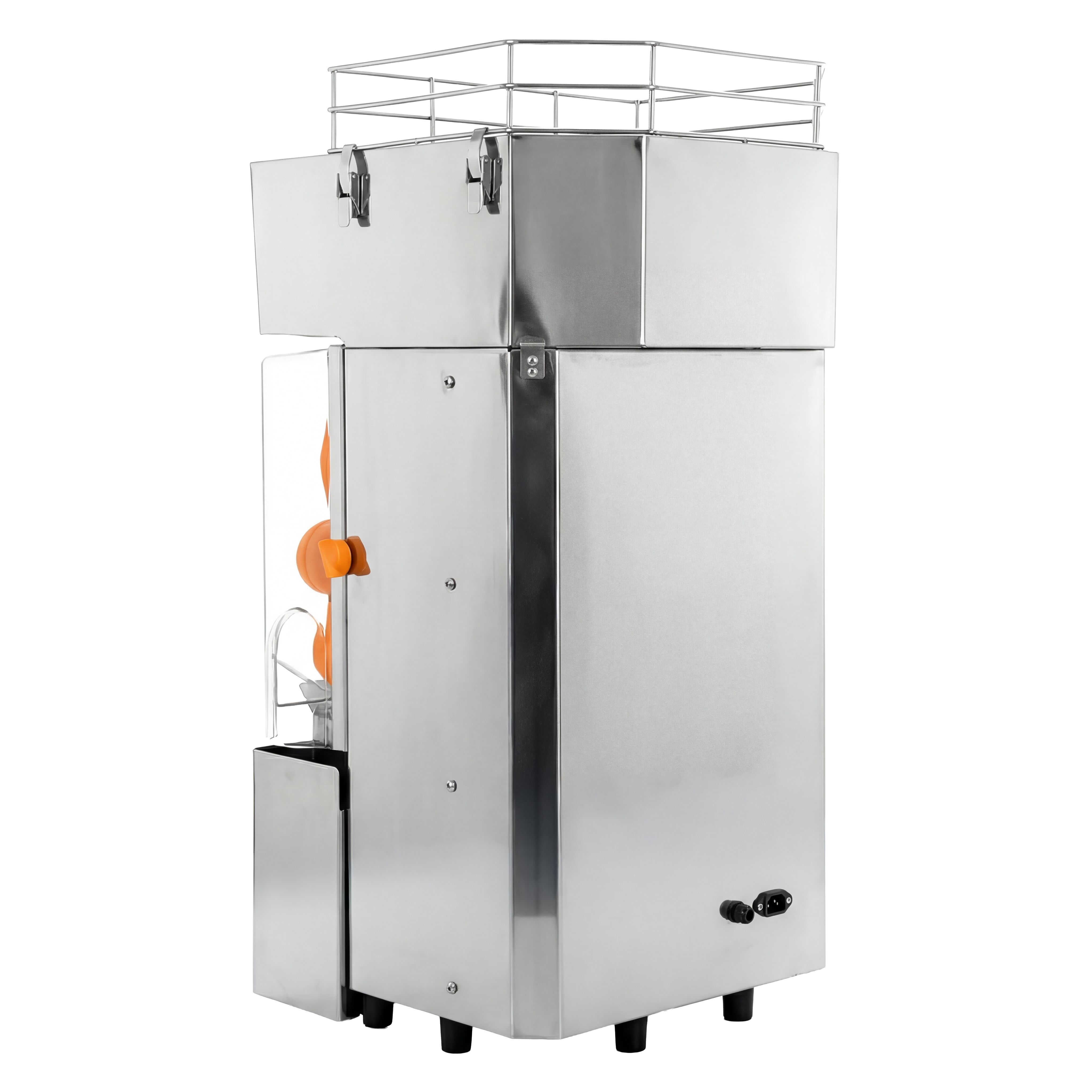 Presse-oranges automatique professionnel - 200W - 63kg - avec dispositif d’alimentation automatique, distributeurs de jus - Acier inoxydable