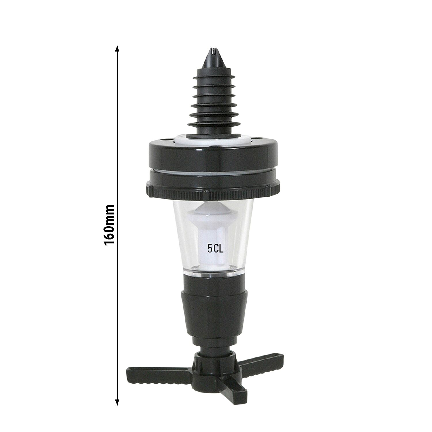 FUCHS | PRIMA - Pourer - 5 cl - for 0.7–1-liter bottles - Plastic - Black