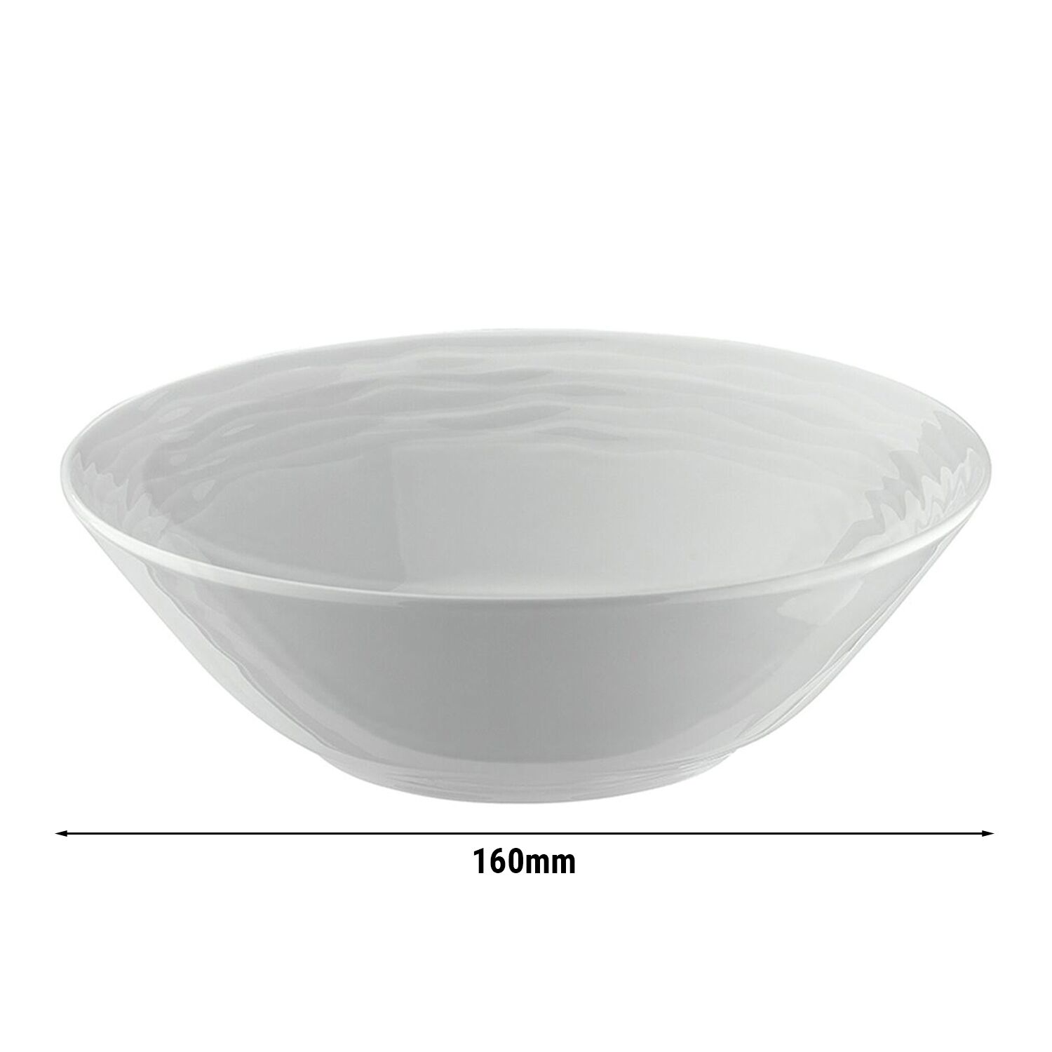 (24 pièces) SEA WAVE - Bol à dessert / salade - Ø 160 mm - Blanc
