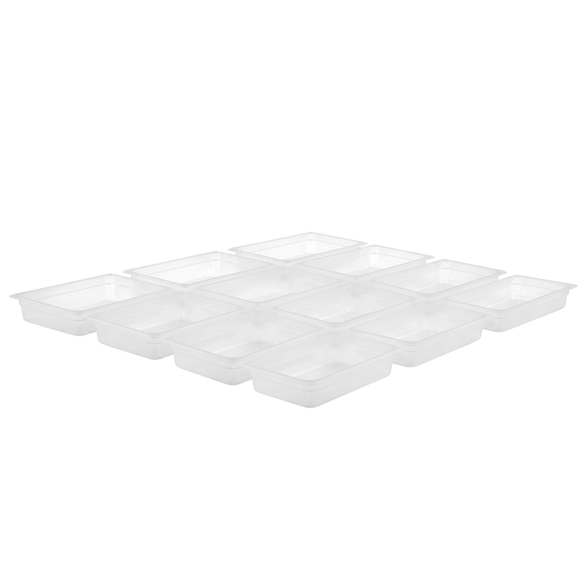 (12 pcs) Polycarbonate Container GN 1/2 - Clear - 3.9L - Depth: 65mm
