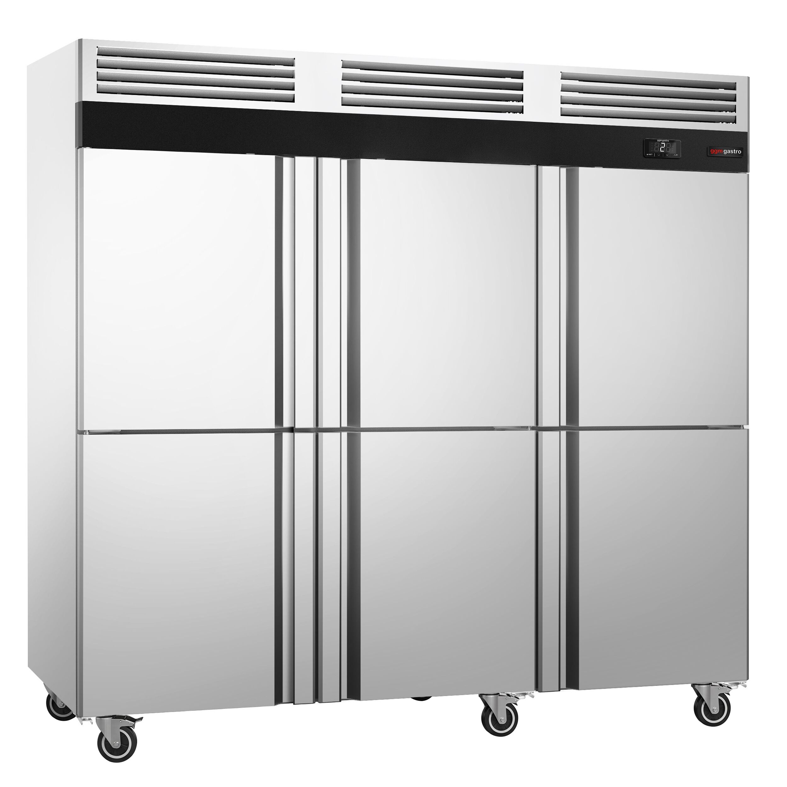 Commercial Upright Fridge – Stainless Steel ECO – GN 1/1 – 2500 Litres – with 6 Half Doors