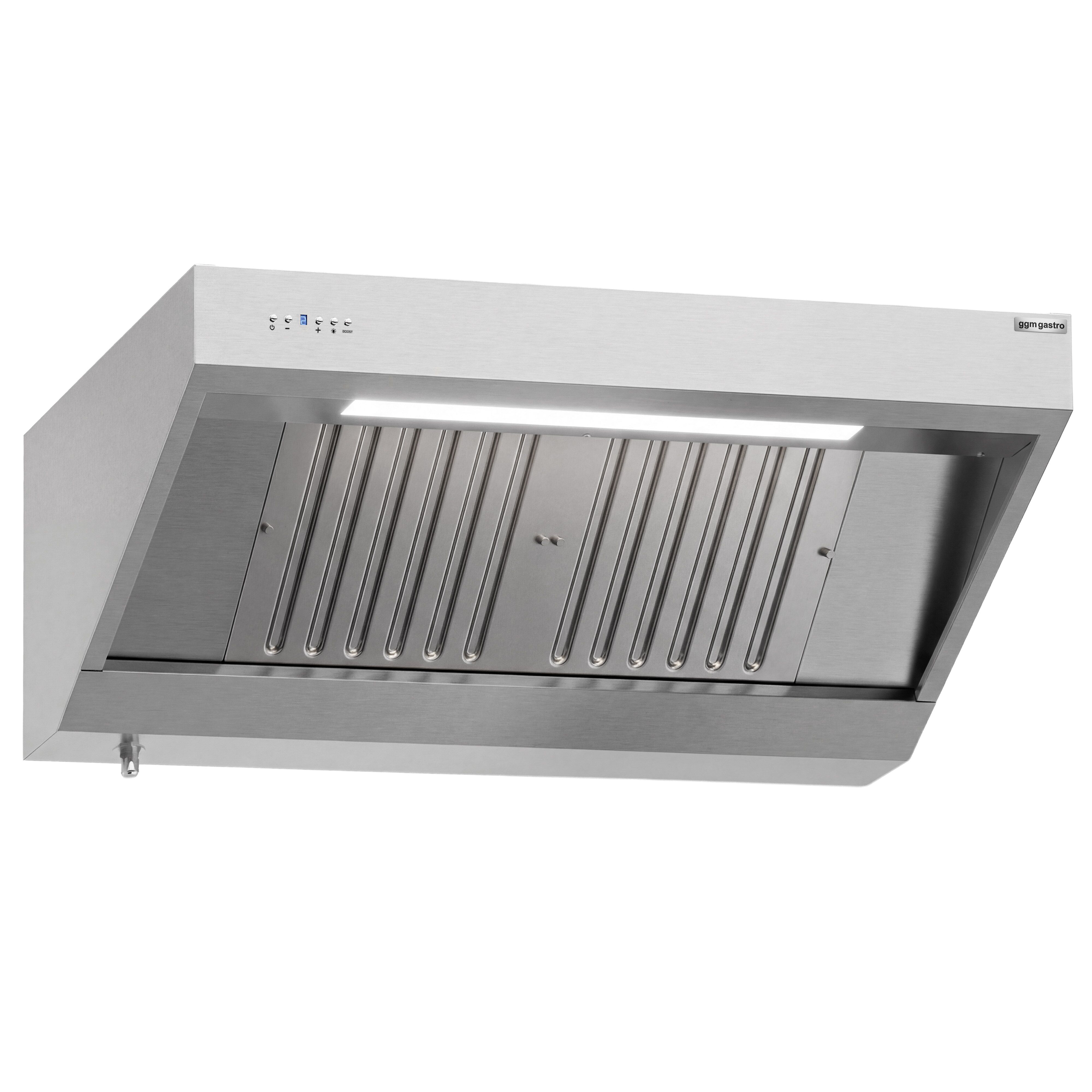Hotte murale avec moteur - 1200mm - avec régulateur, filtre & lampe