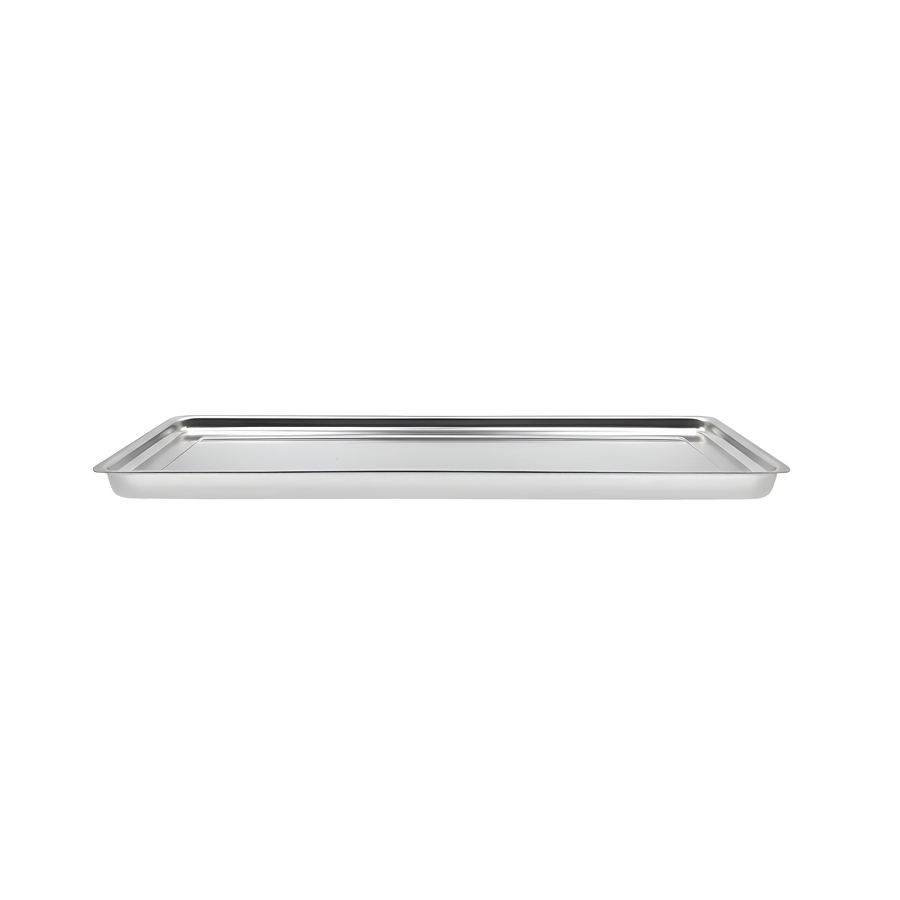 Plateau de service avec rebord - Acier inoxydable - avec rebord - rectangulaire - 768x268x40mm - Hauteur : 40mm