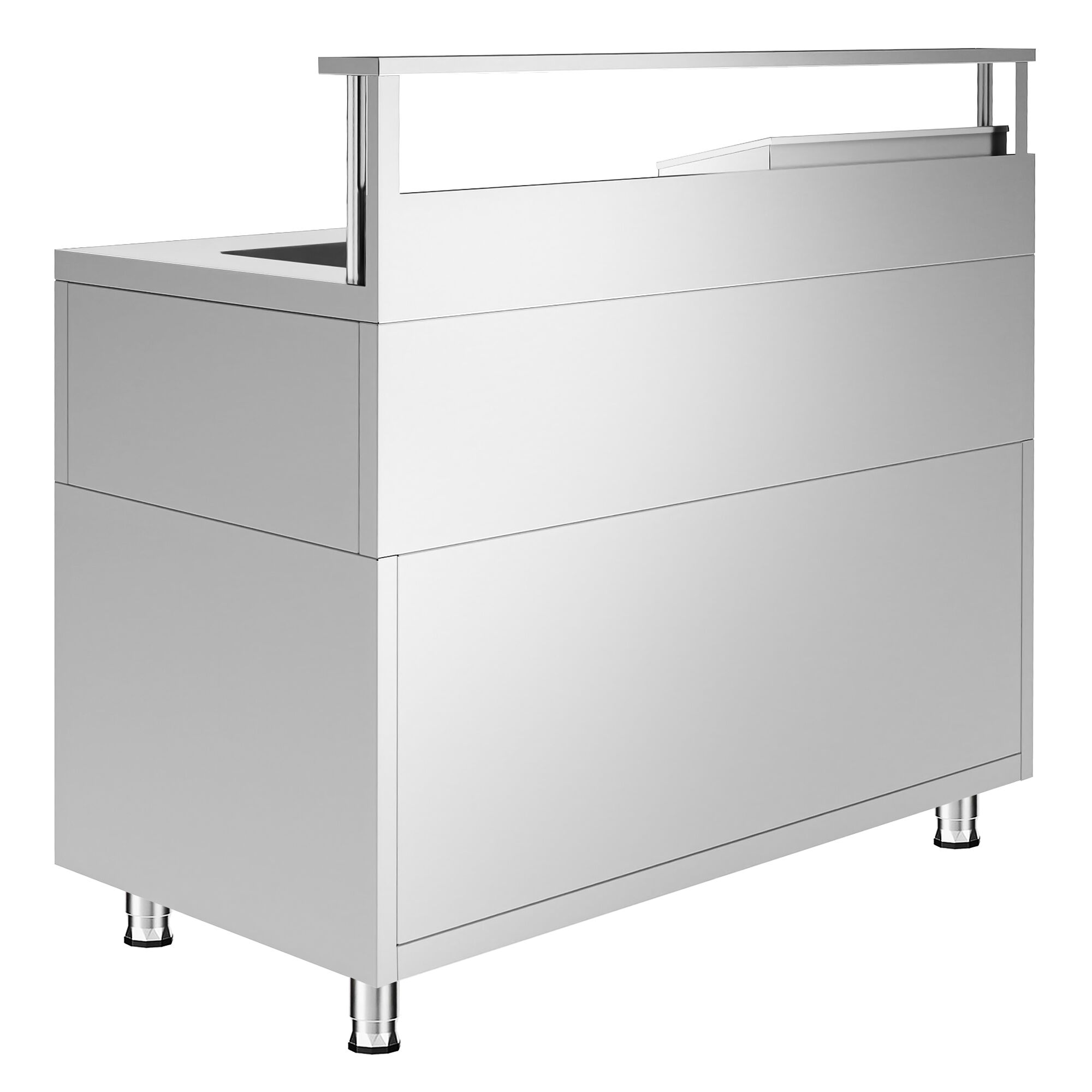 Table de préparation pour cocktails – inox – 1200 x 720 mm – avec 2 tiroirs