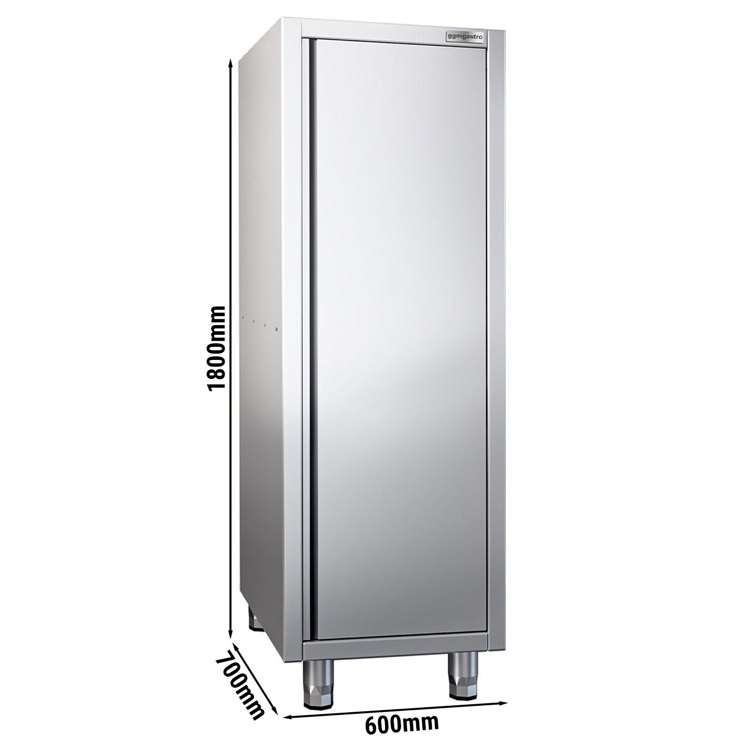 Armoire haute en inox PREMIUM - 600x700mm - 1 porte battante - Hauteur: 1800mm