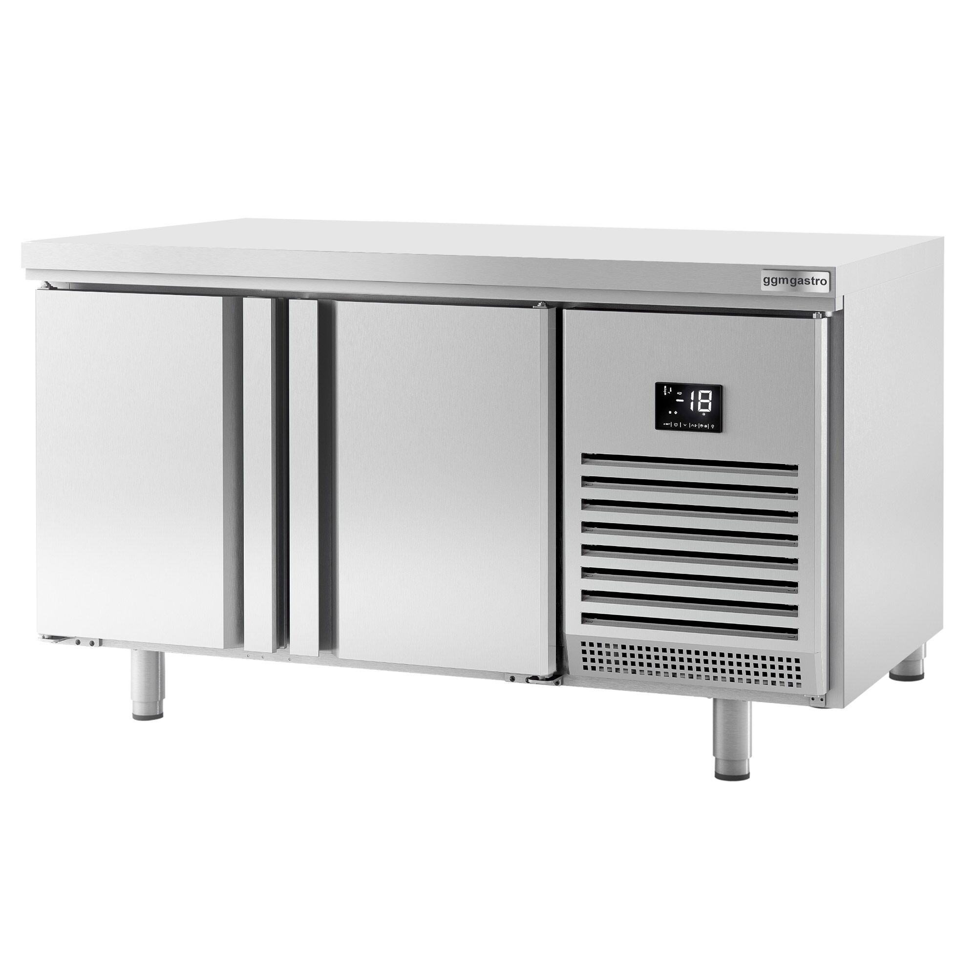 Bakery Counter Freezer PREMIUM PLUS - 1618x800mm - with 2 doors - capacity 420 litres - worktop without upstand