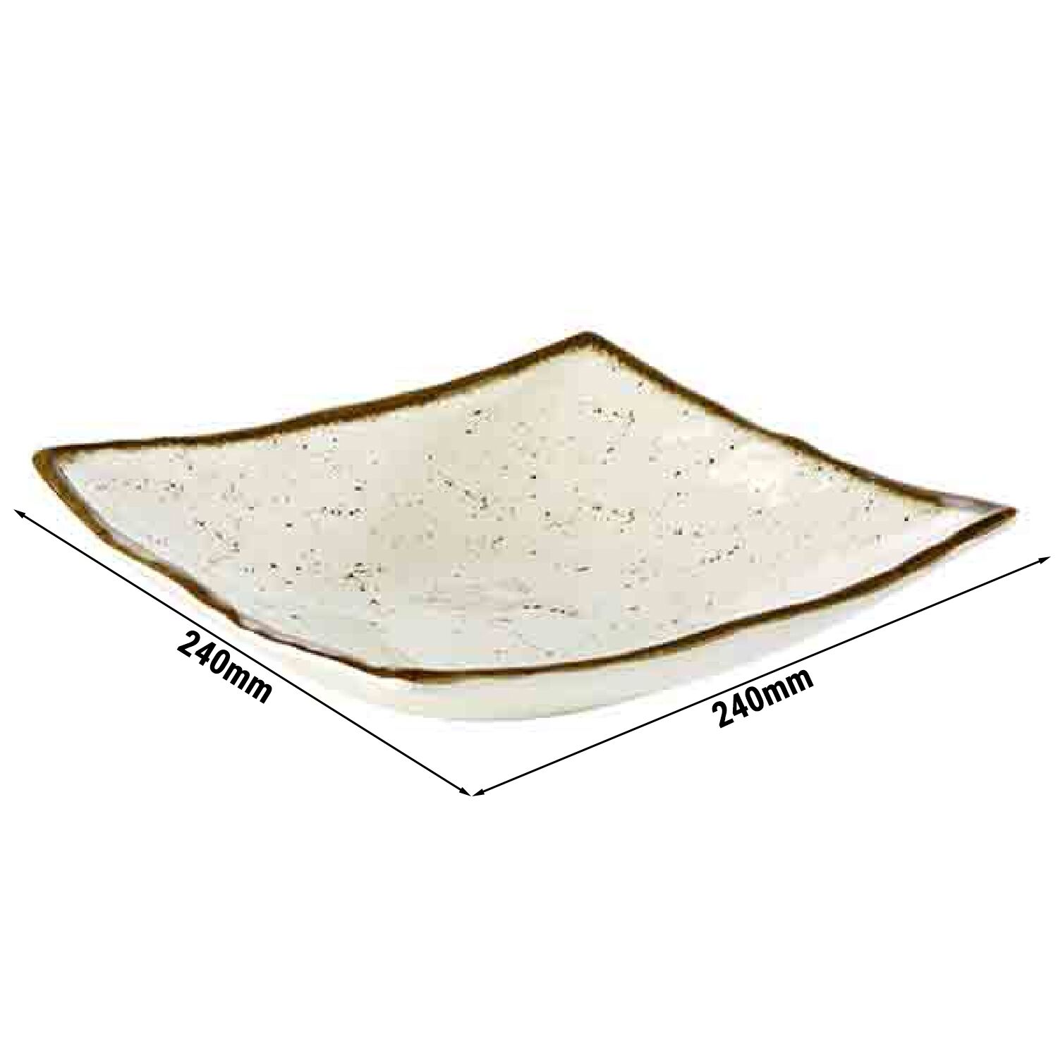 (6 pcs) Coupe - STONE ART - Mélamine - 1,1L - carré - 240x240mm - Profondeur : 65mm - Blanc/Brun