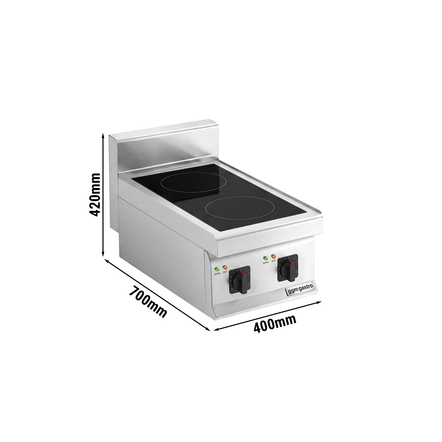 Cuisinière à induction - 7 kW - 2 plaques de cuisson