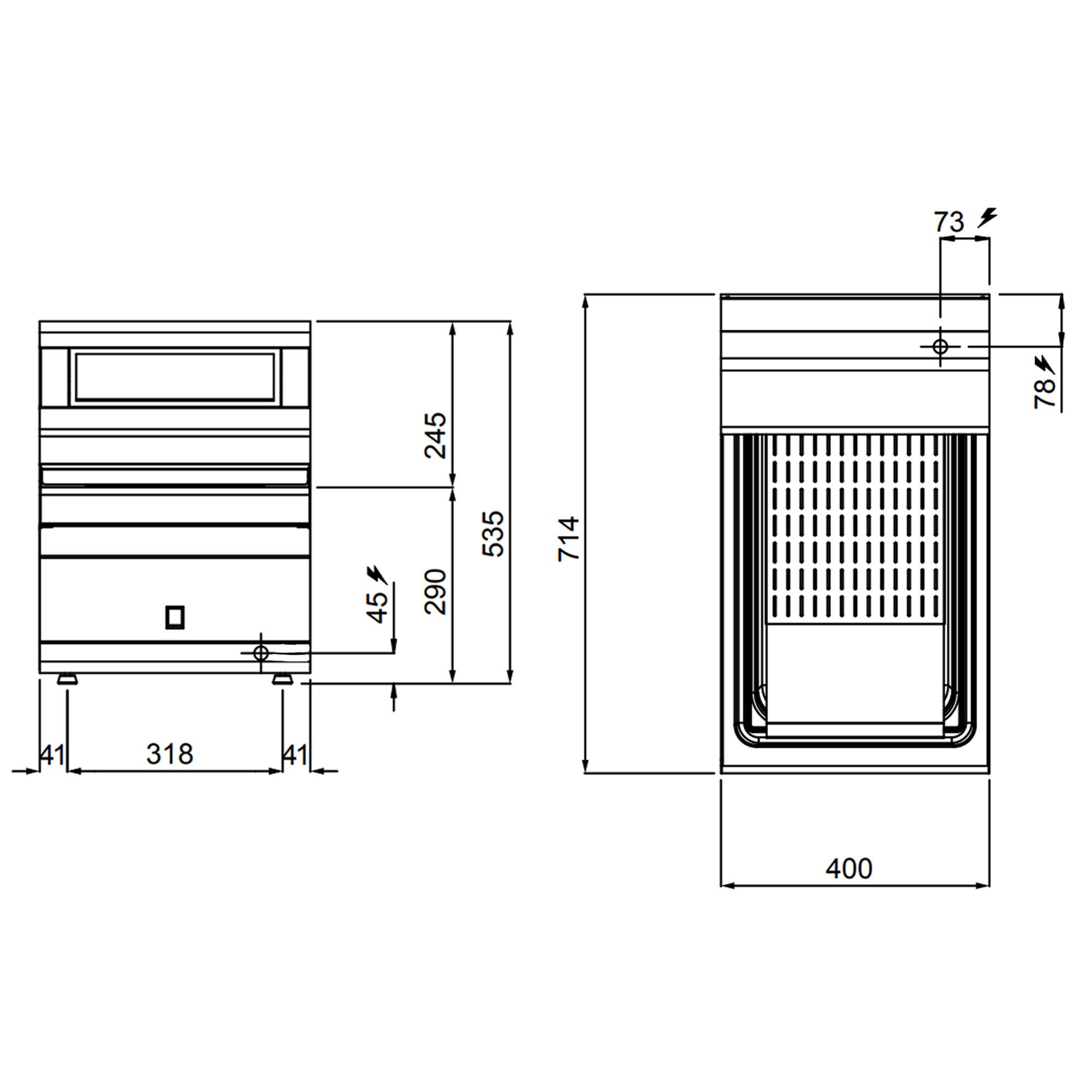 Electric Chip Scuttle - 1.00kW - 1x GN 1/1 - Countertop