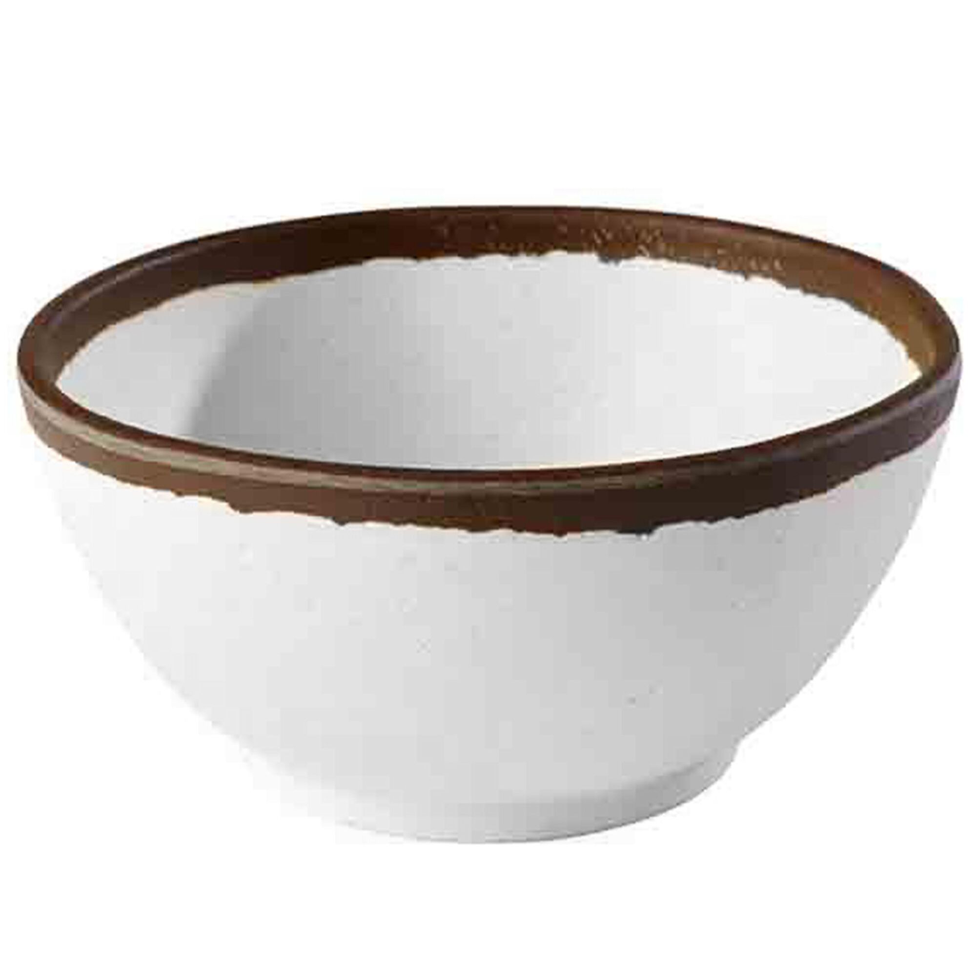 (6 pcs) Coupe - CROCKER - Mélamine - 370ml - Ø 125mm - Profondeur : 60mm - Blanc/Brun