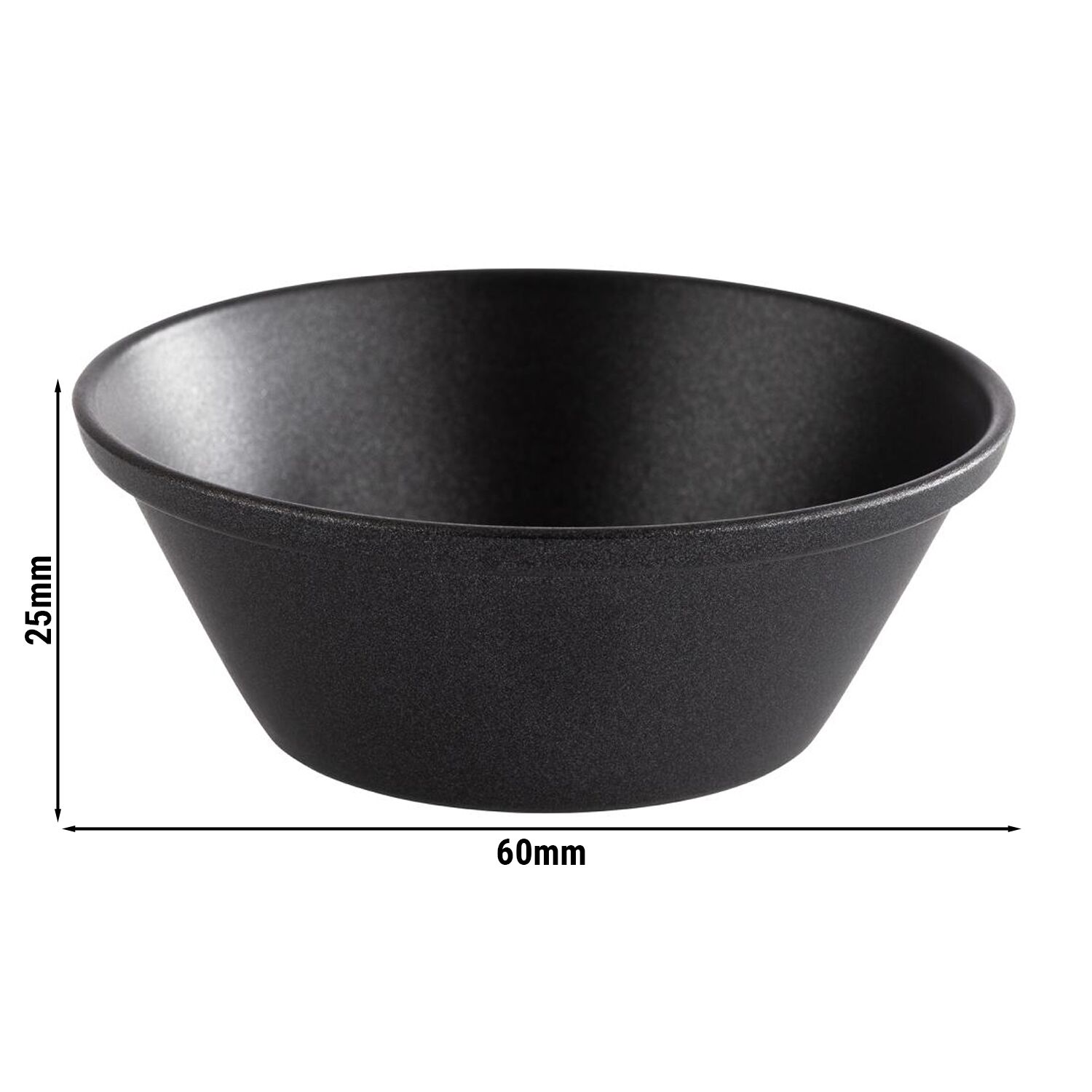 (6 pièces) Coupelles à sauce - lot de 6 - inox - 40 ml - Ø 60 mm - Noir