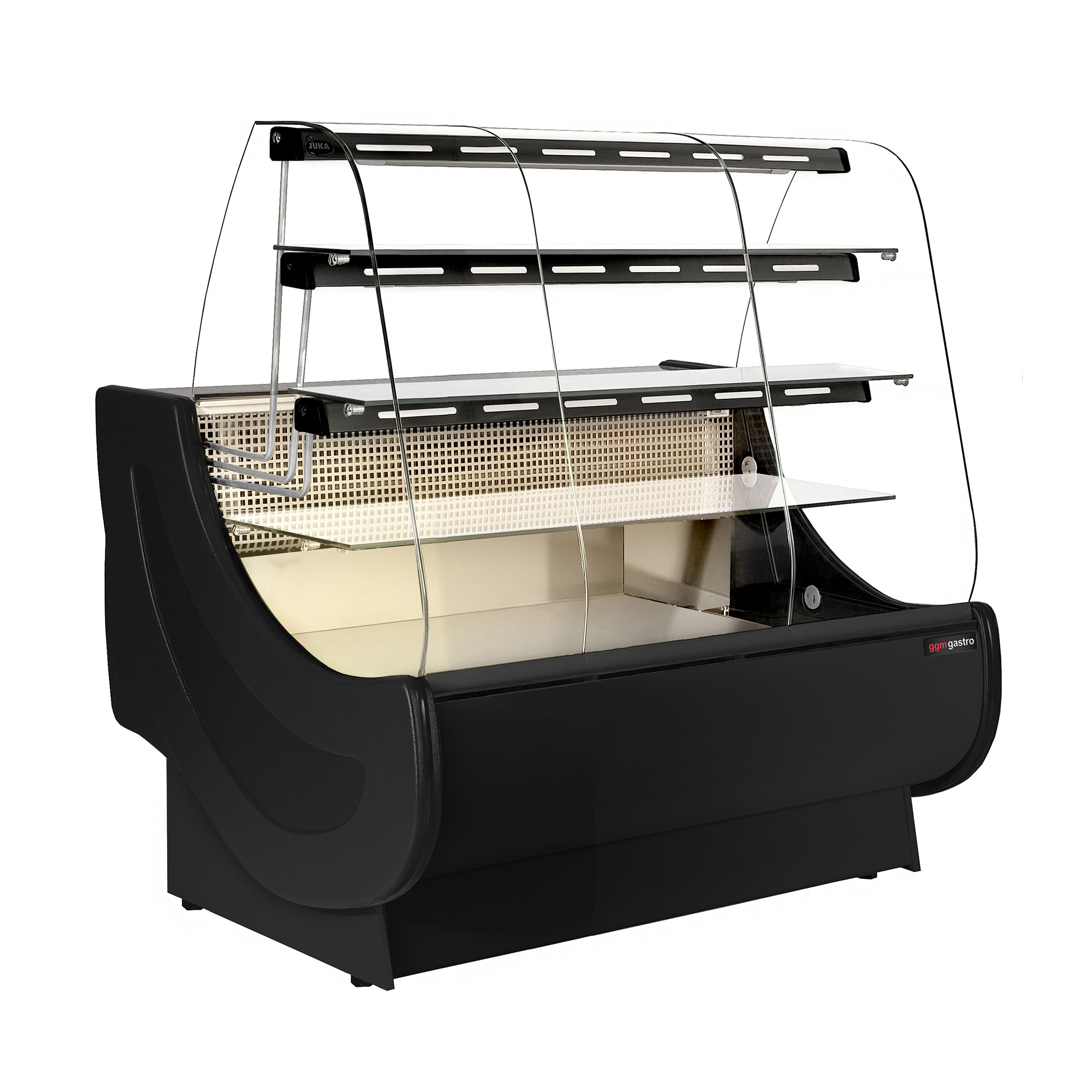 Comptoir vitrine réfrigérée - 1300x980mm - +4/+12°C - 3 étagères vitrées éclairées - Tiroirs à gâteaux - Plexiglas de nuit