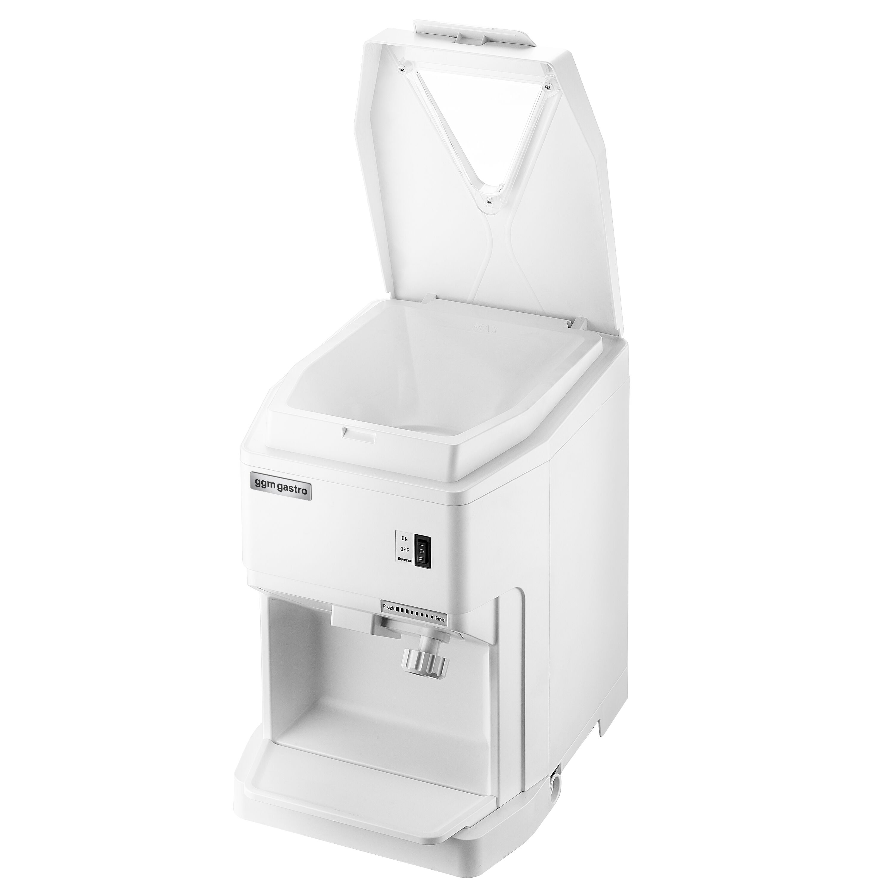 Broyeur à glace - 2,0kg/min - 250W - taille de glace réglable - Blanc - avec bac collecteur 2,5kg