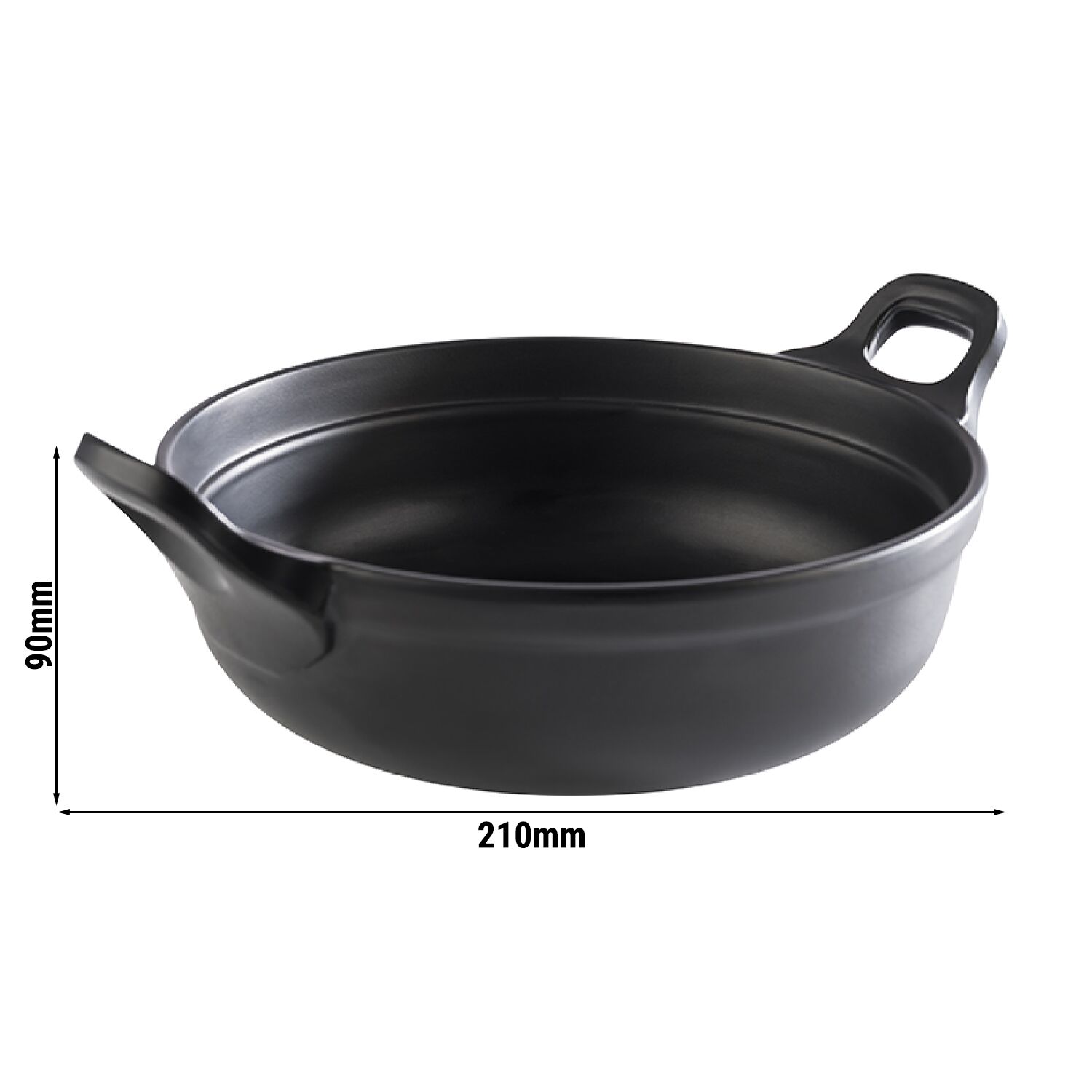 (6 pcs) Coupe - PADELLA - Mélamine - 1,5L - carré - avec poignées - lot de 6 - 210x210mm - Profondeur : 90mm - Noir